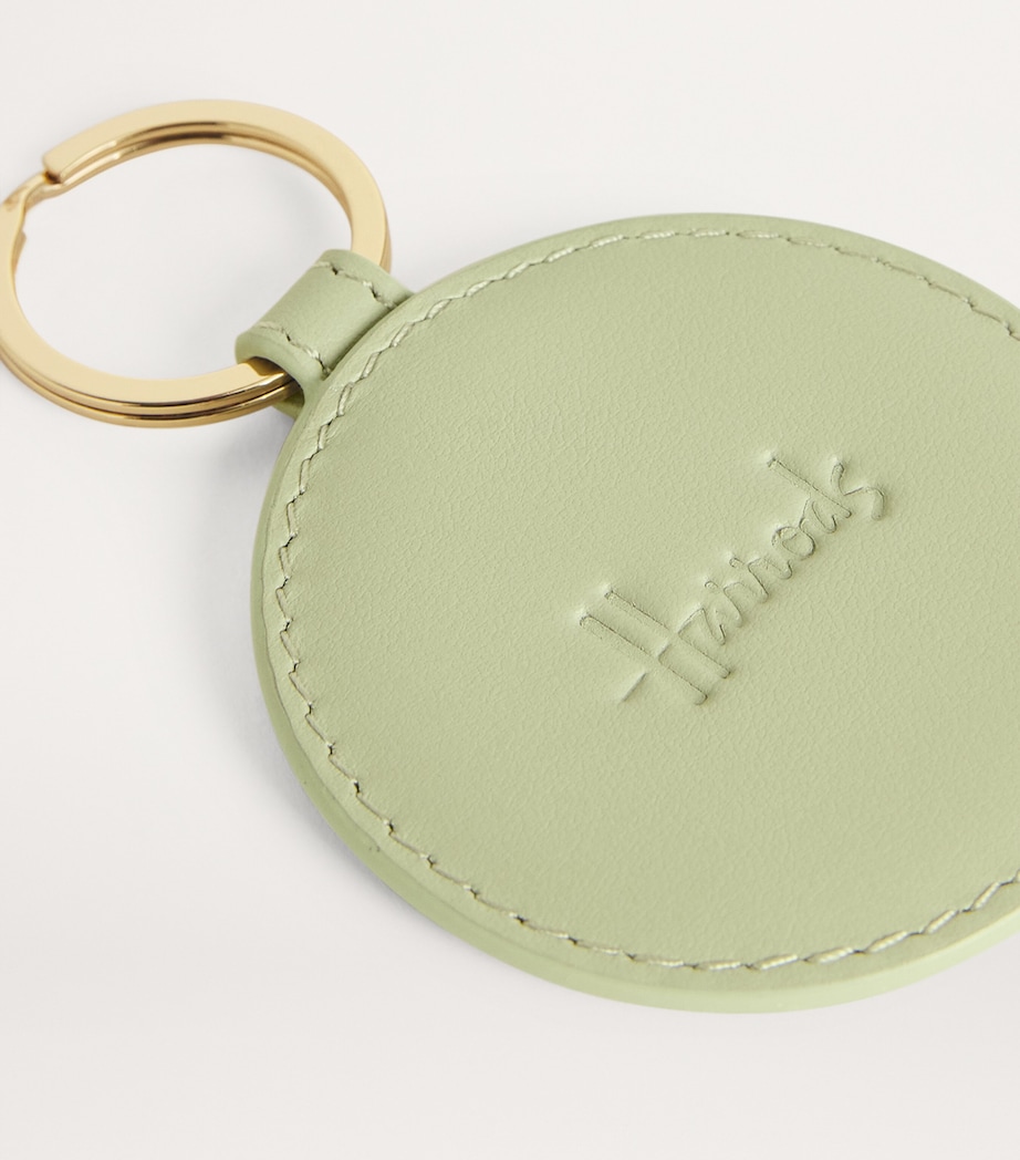 Leather Logo Circle Keyring GREEN Image 2