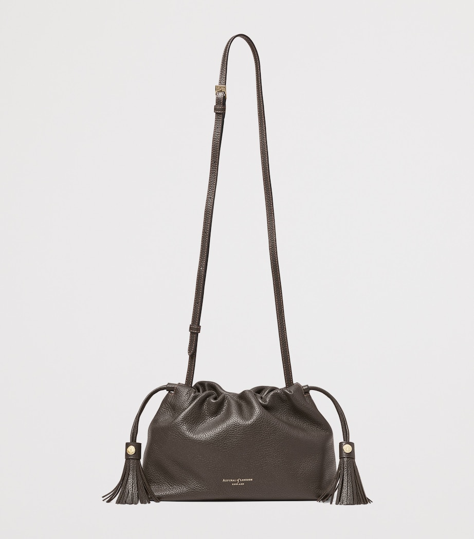 Leather East West Hudson Cross-Body Bag DARKBROWN Image 2