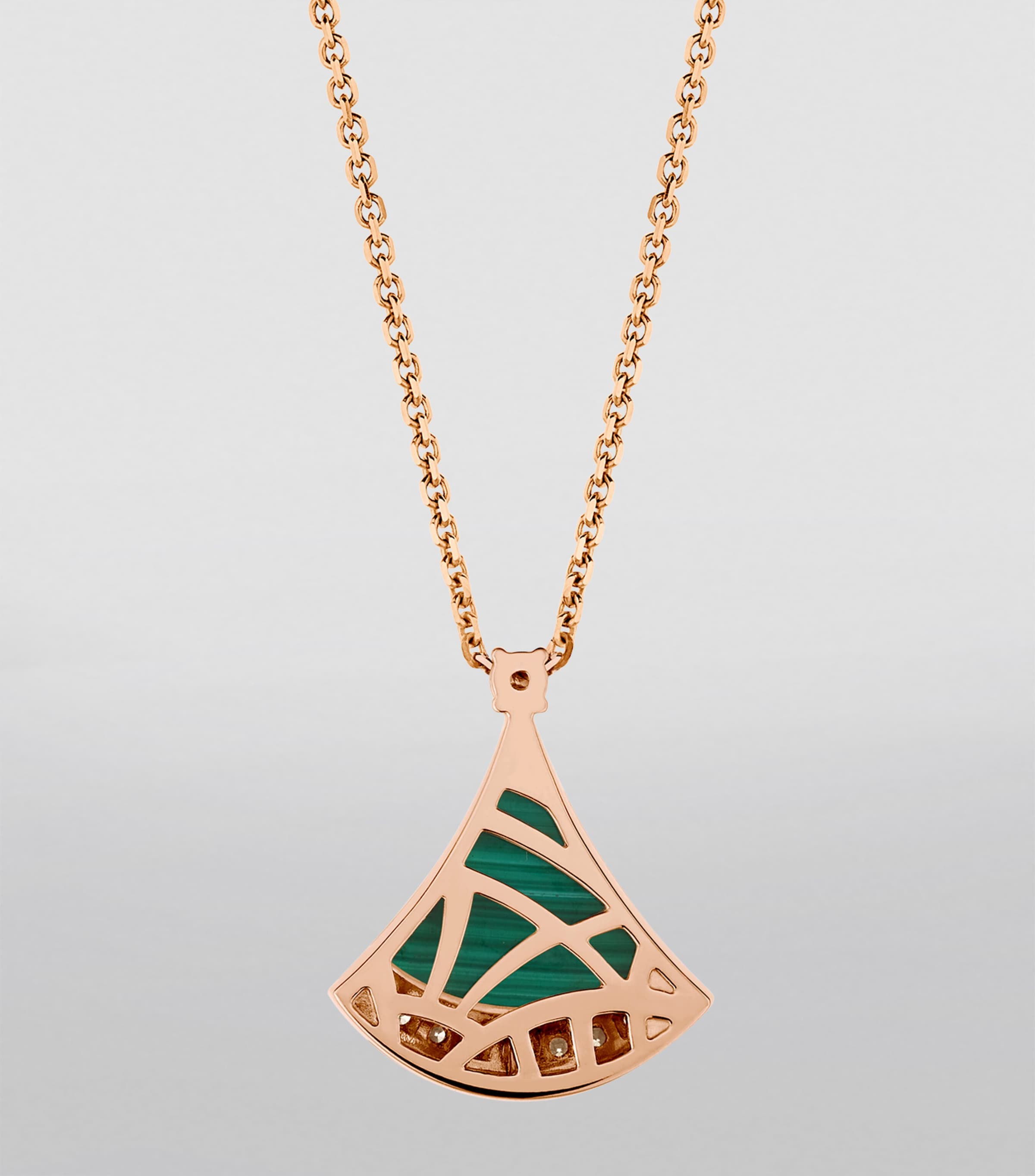 Rose Gold, Diamond and Malachite Divas' Dream Necklace PINK GOLD Image 3
