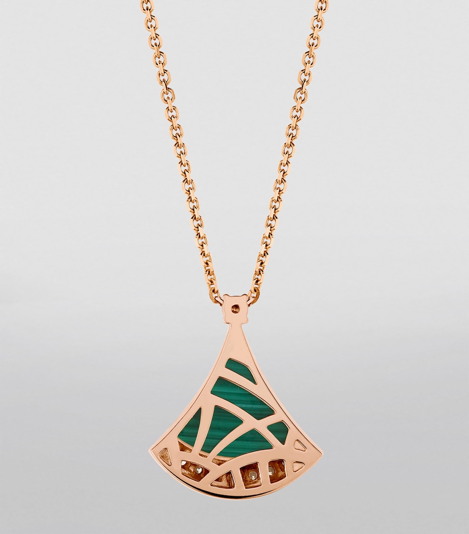 Rose Gold, Diamond and Malachite Divas' Dream Necklace PINK GOLD Image 3