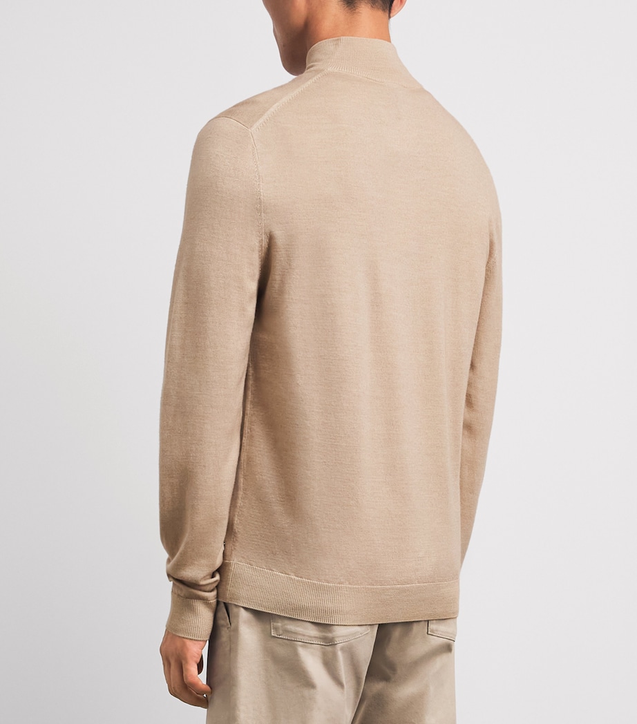 Bogner Mens Virgin Wool Ouri Quarter-Zip Sweater Beige Image 5