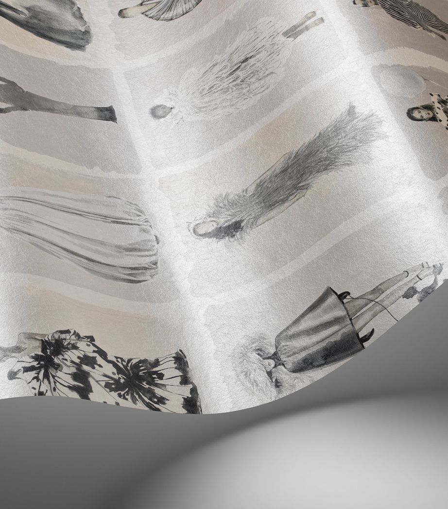 x Harrods Interior Design 175 Anniversary Edition Couture Carousel Wallpaper - Monochrome Pearl MONOCHROME PEARL Image 2