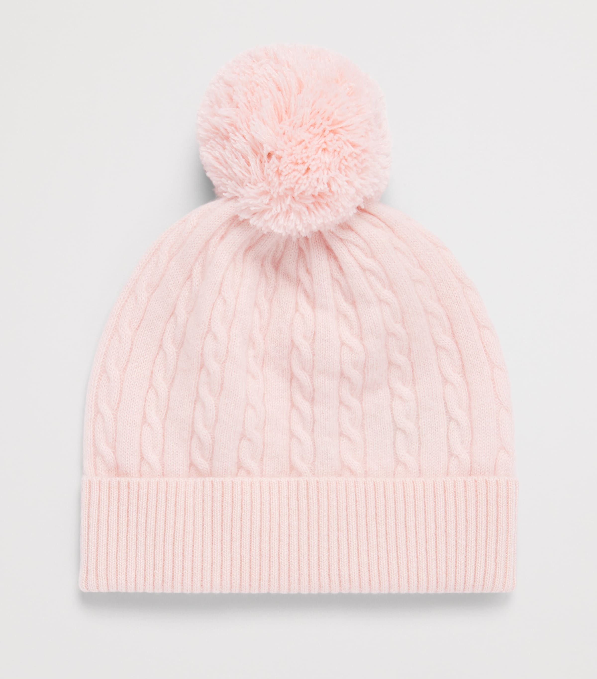 Purebaby Cashmere Cable-Knit Beanie Pnpmel Pale Pnk Mlng Image 2