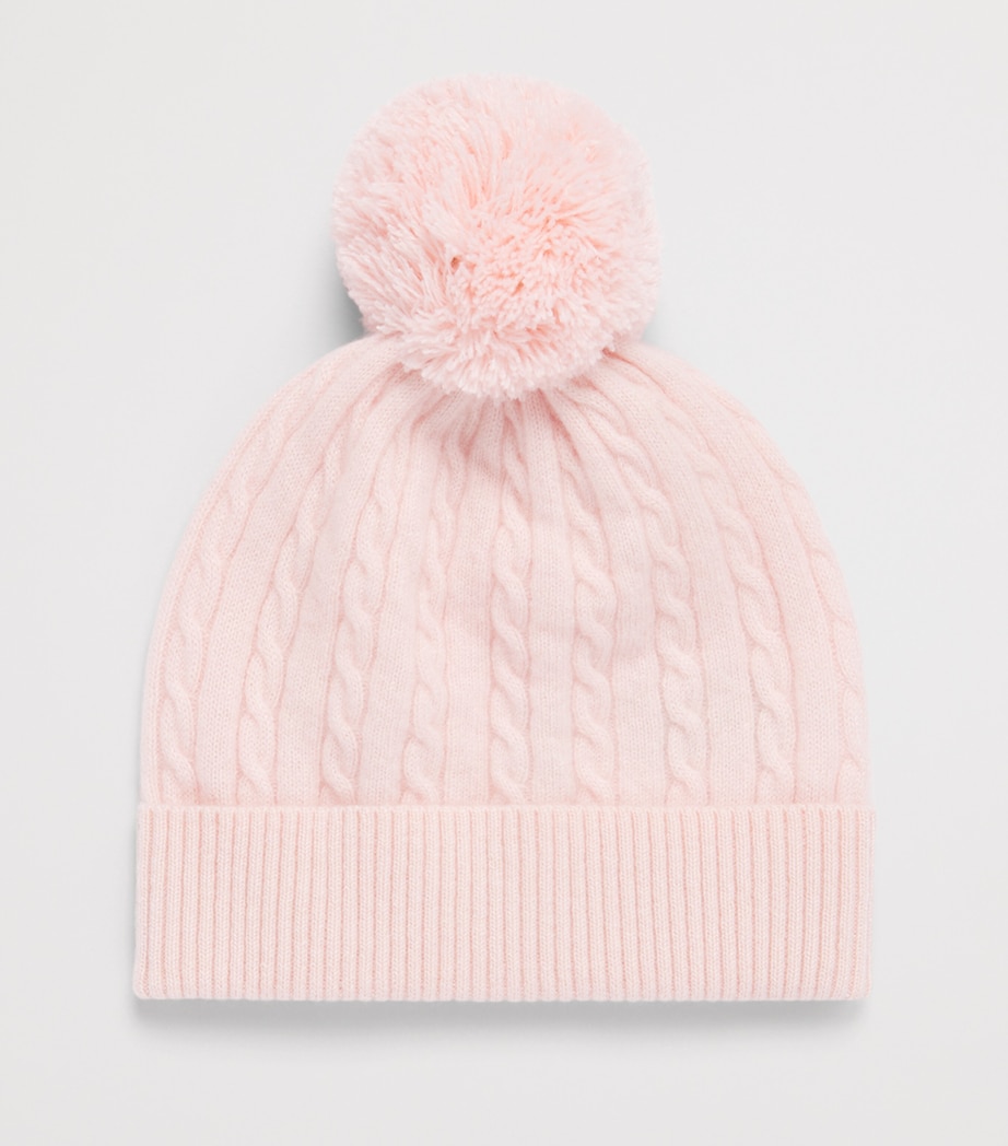 Purebaby Cashmere Cable-Knit Beanie Pnpmel Pale Pnk Mlng Image 2