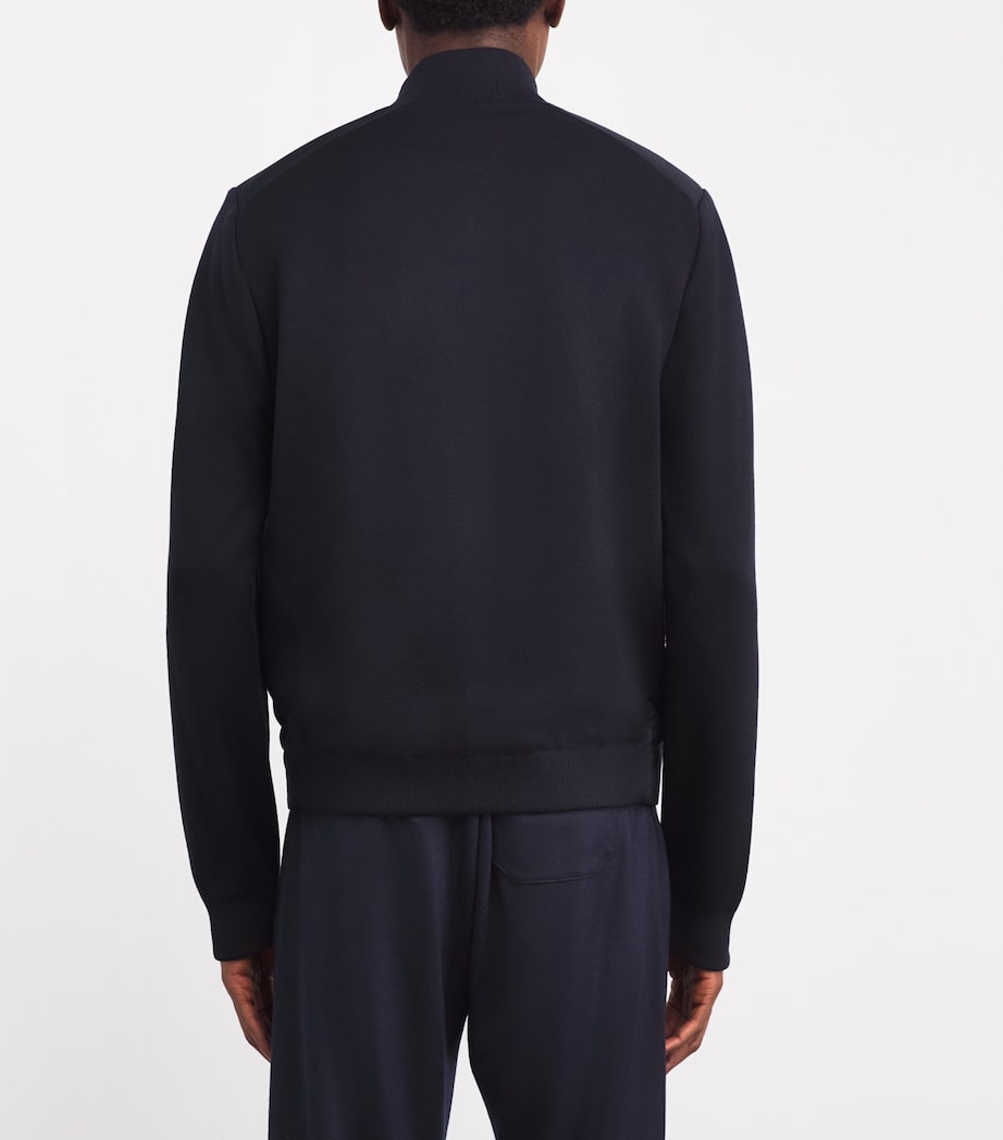 Quilted Bomber Jacket DARK BLU U0402 Image 4