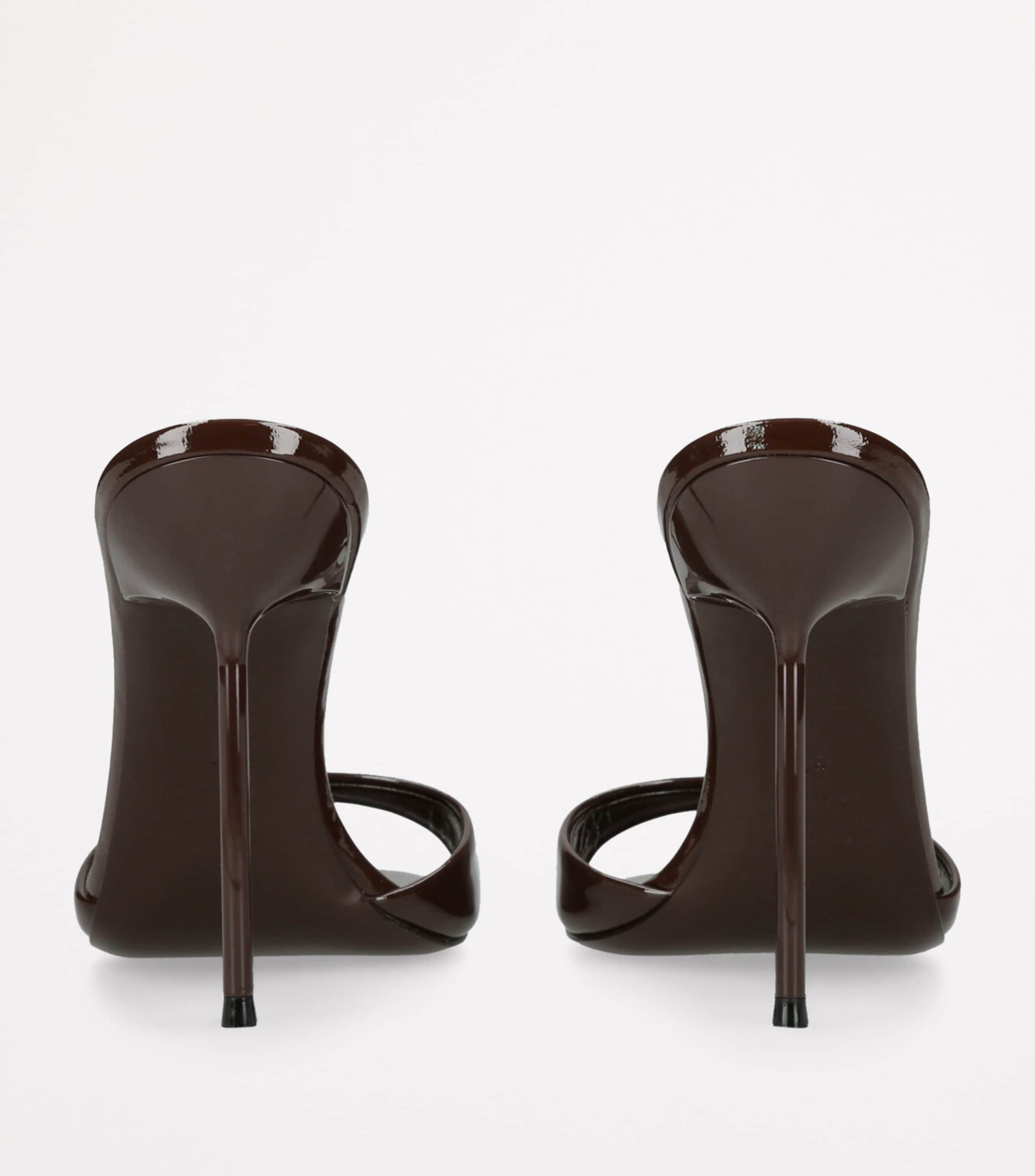 Patent Leather Lidia Mules 105 DARK BROWN Image 2