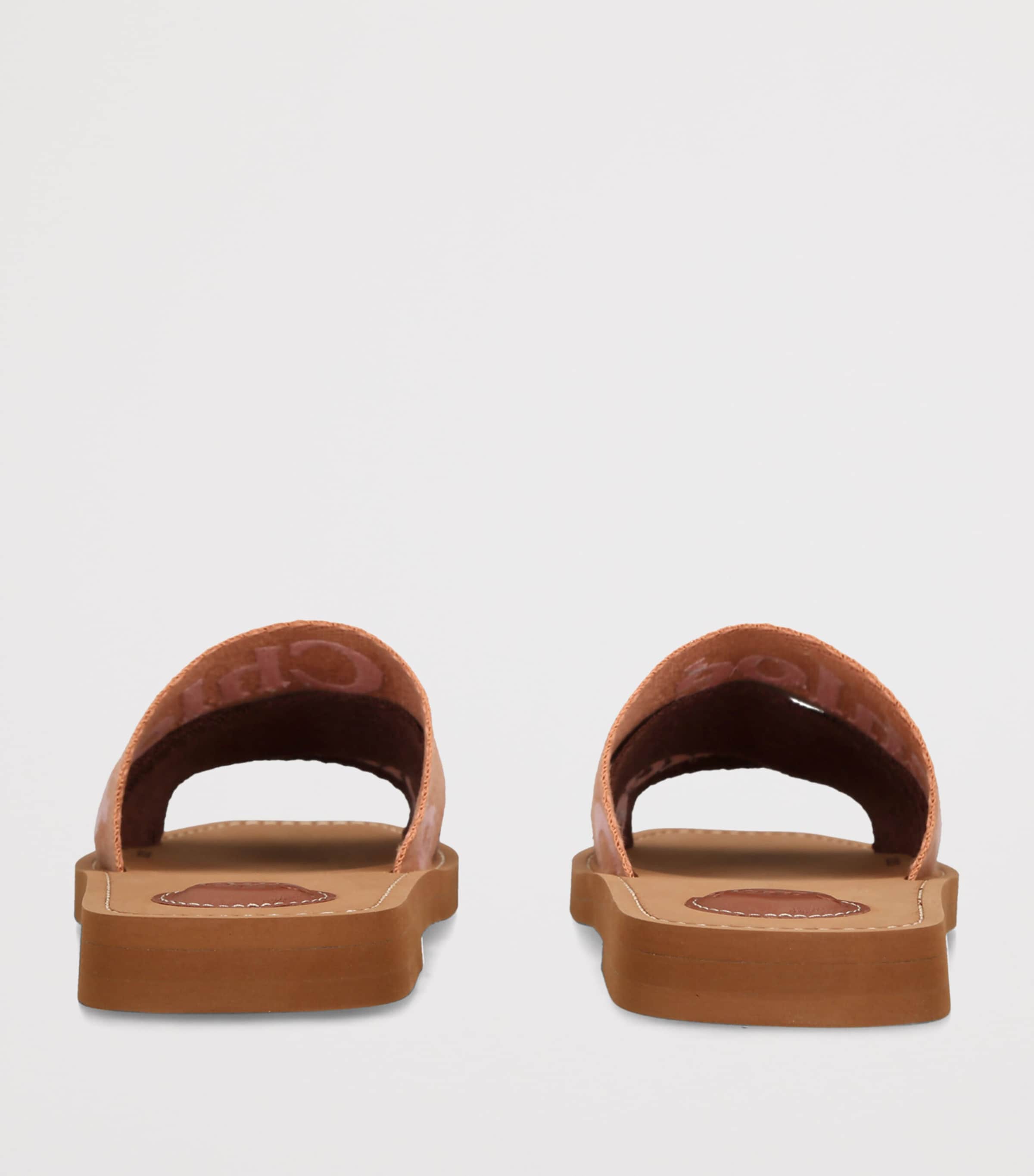 Chloé Canvas Jacquard Woody Sandals Pink Comb Image 4