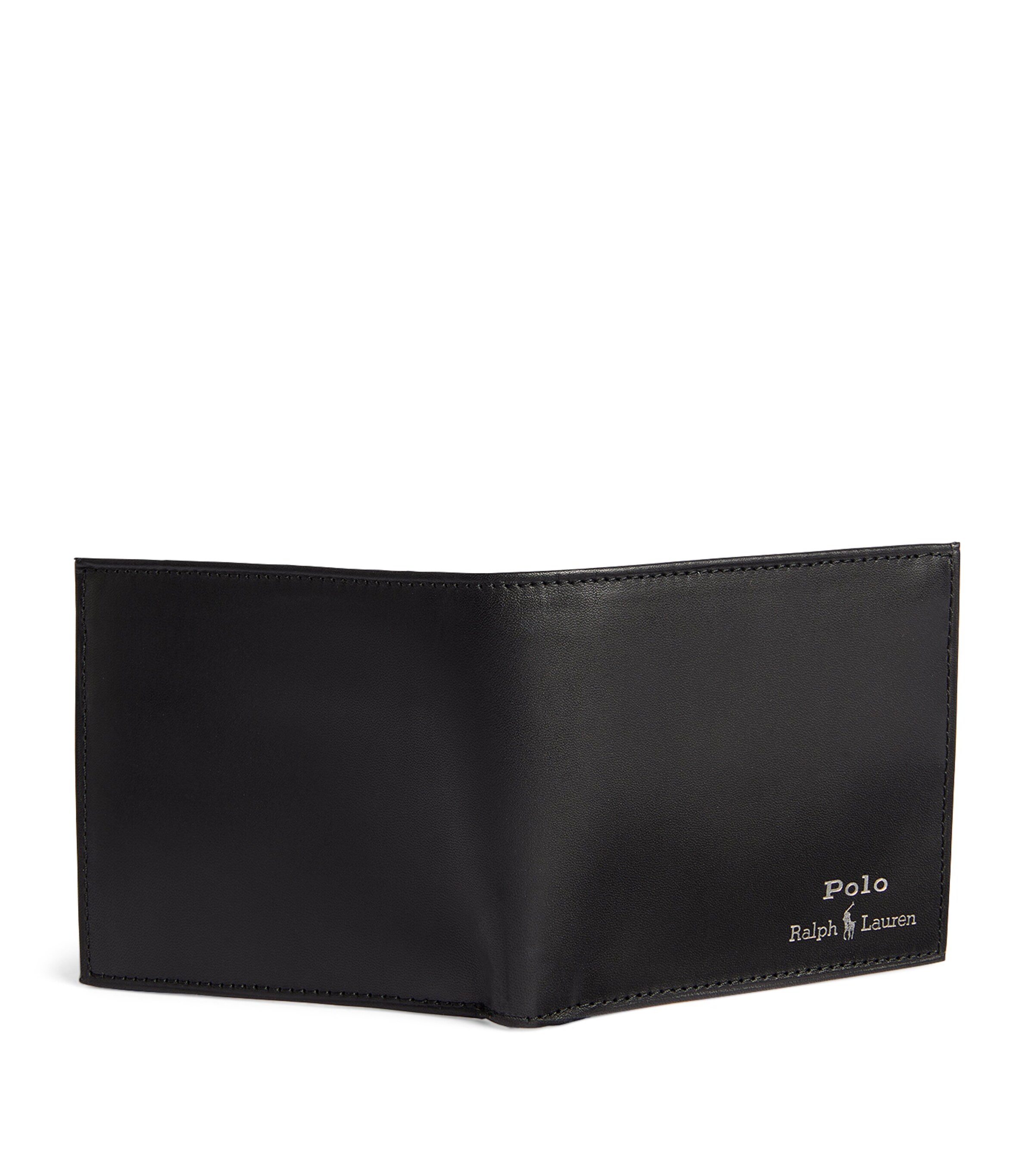 Leather Logo Bifold Wallet BLACK Image 2