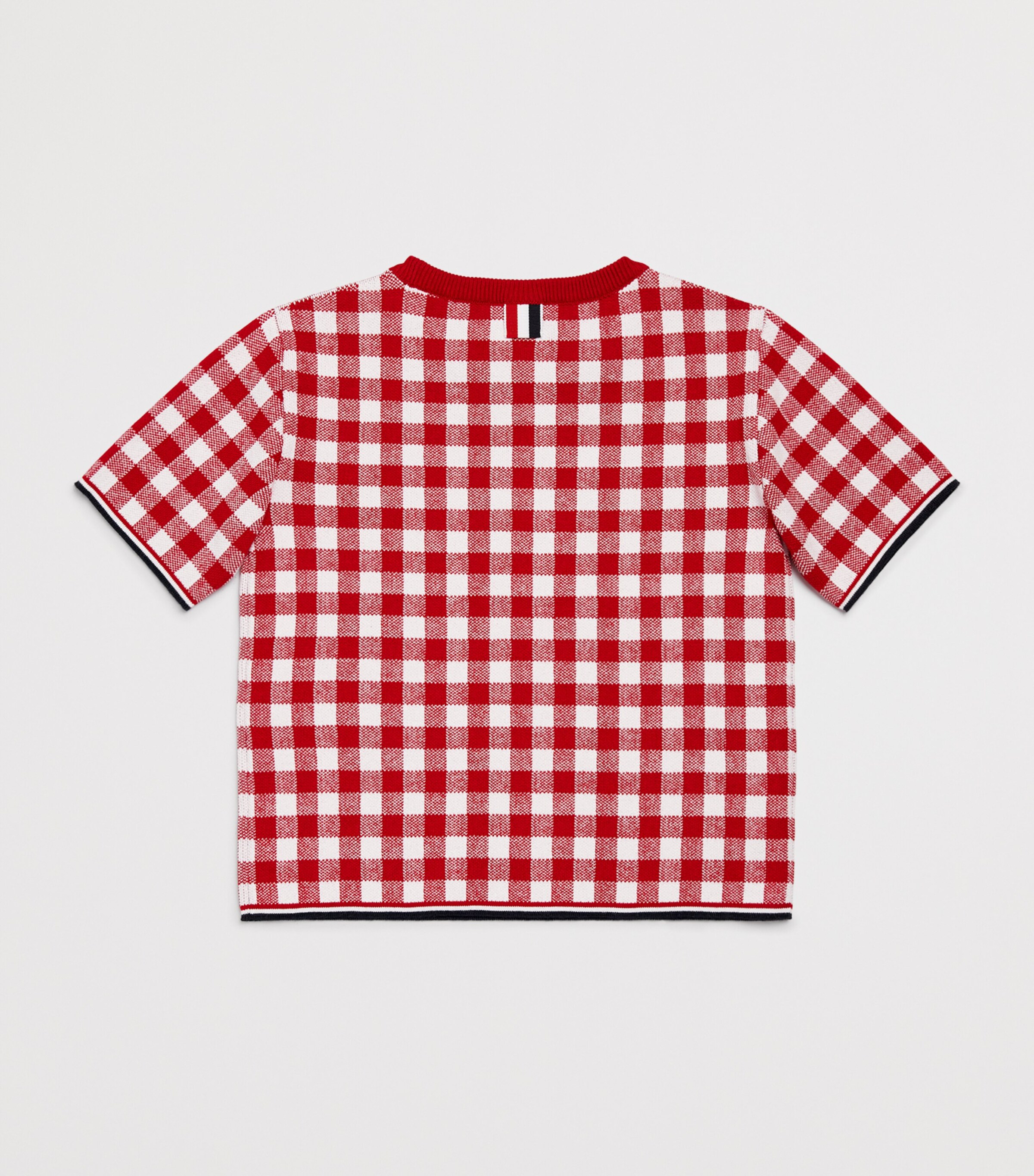 Thom Browne Kids Gingham Short-Sleeve Sweater (2-12 Years) Red Image 2