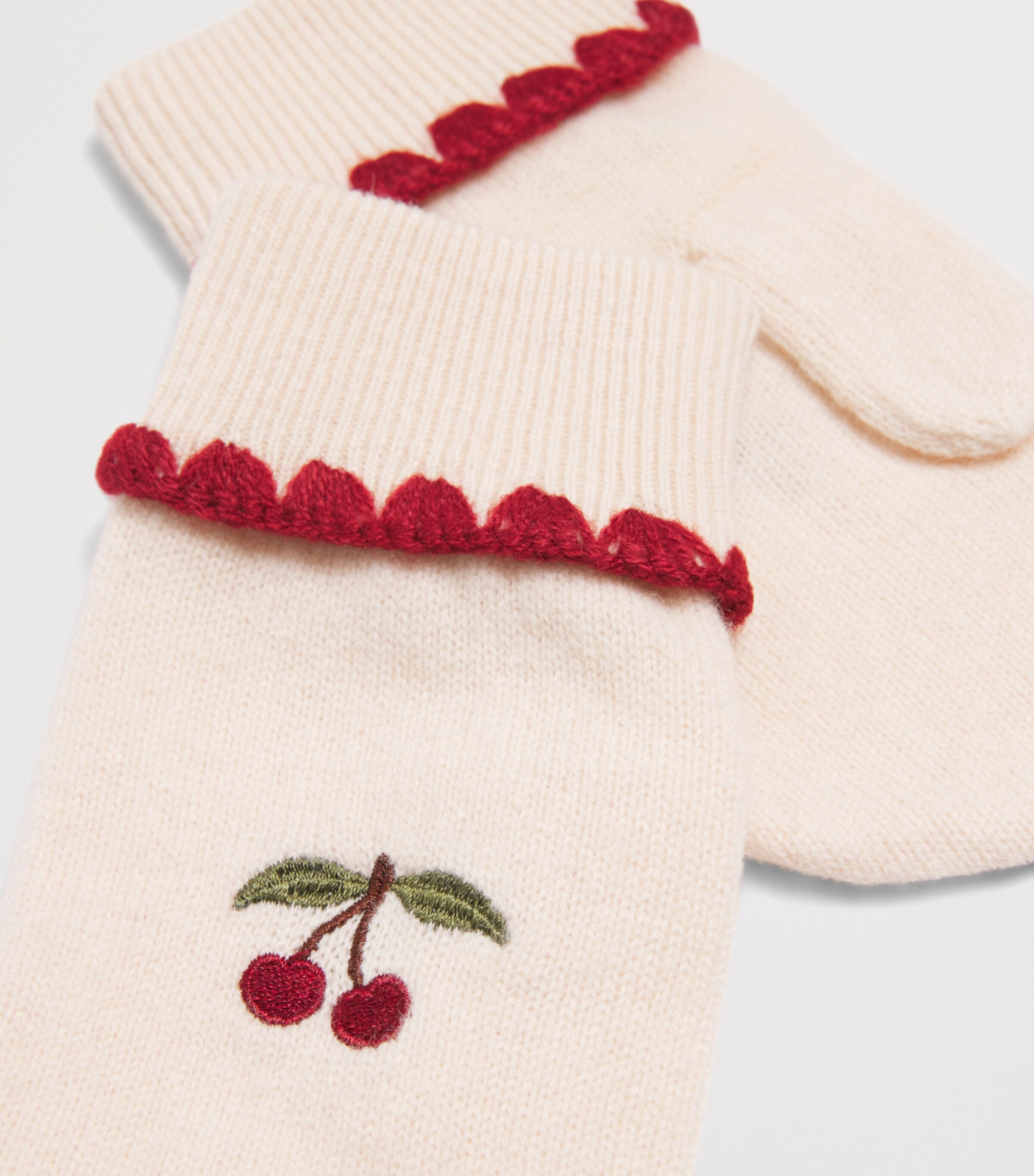 Wool Collette Mittens (2-8 Years) S00026 OFF WHITE Image 2