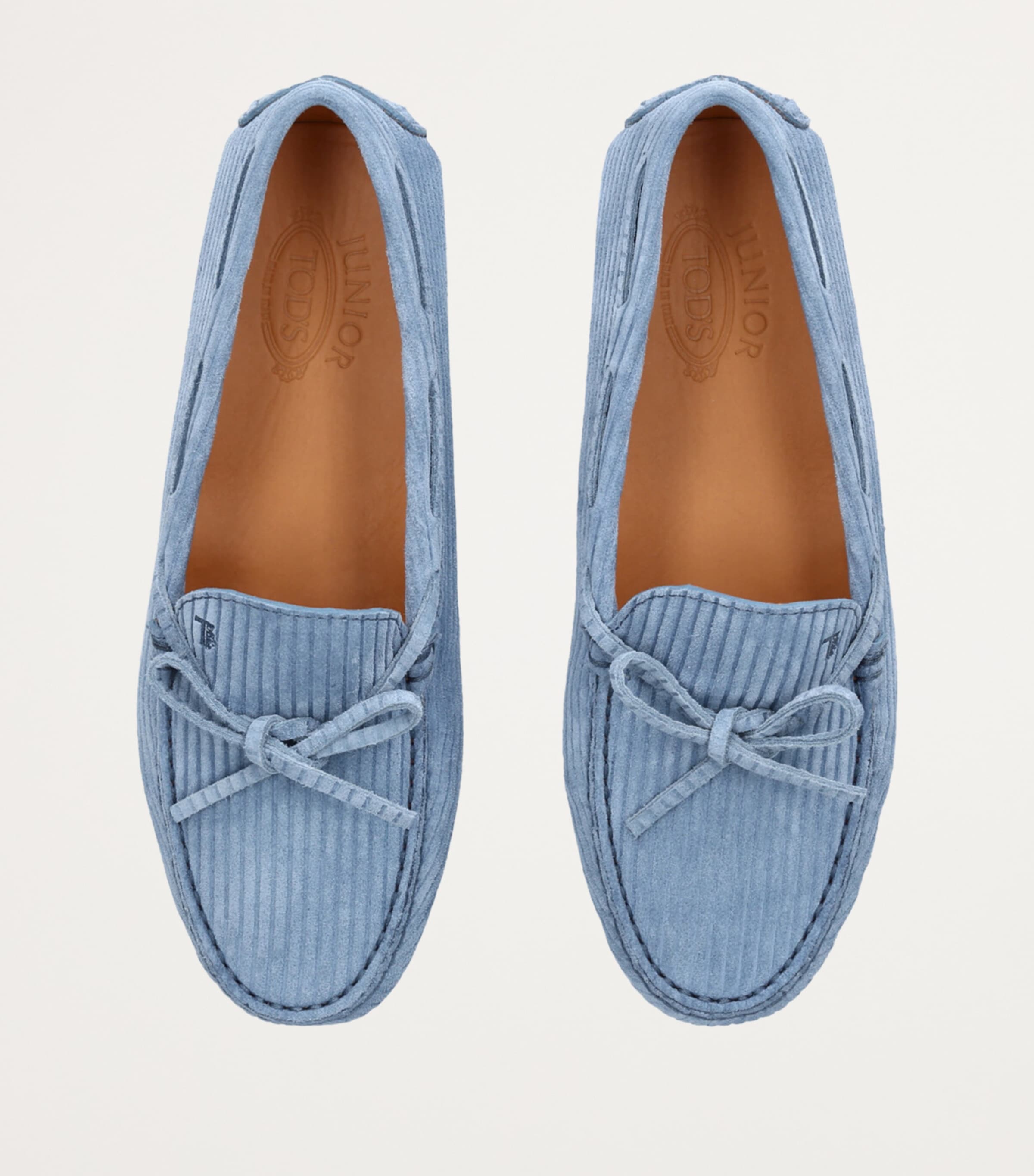 Suede Ribbed Gommini Loafers PALE BLUE Image 4