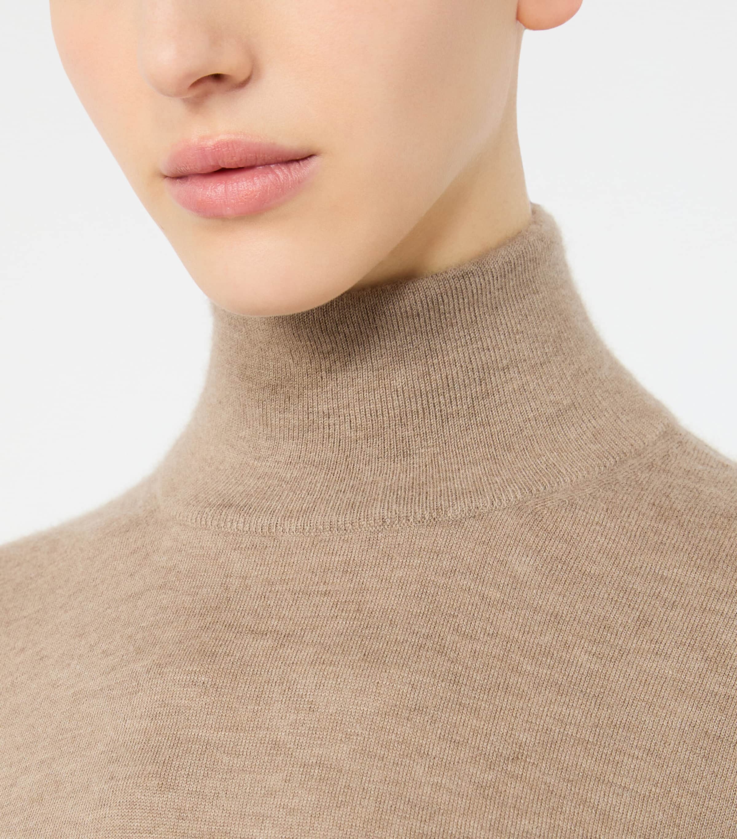 Max Mara Womens Cashmere Rollneck Sweater Sand Image 5