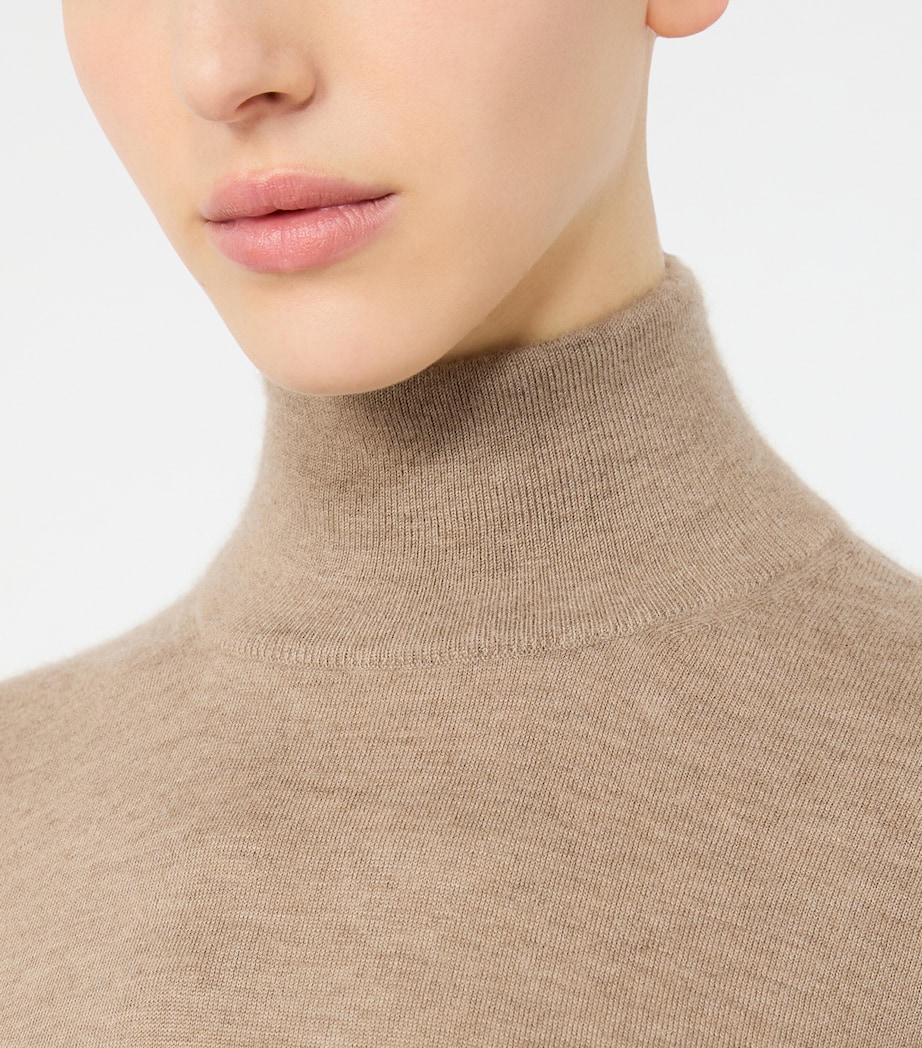 Max Mara Womens Cashmere Rollneck Sweater Sand Image 5