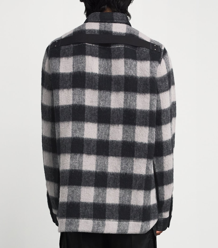 Virgin Wool Check Overshirt BLACK PLAID Image 4