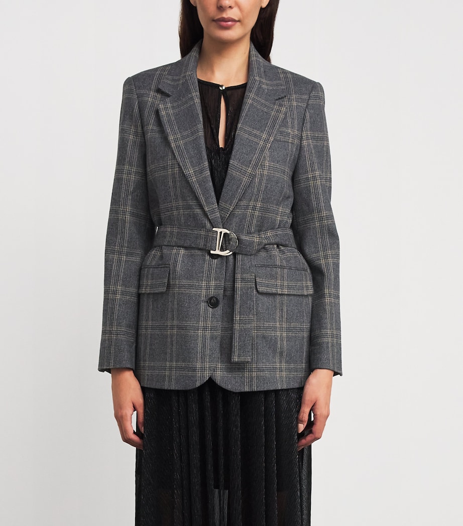 Belted Single-Breasted Blazer GREY Image 3
