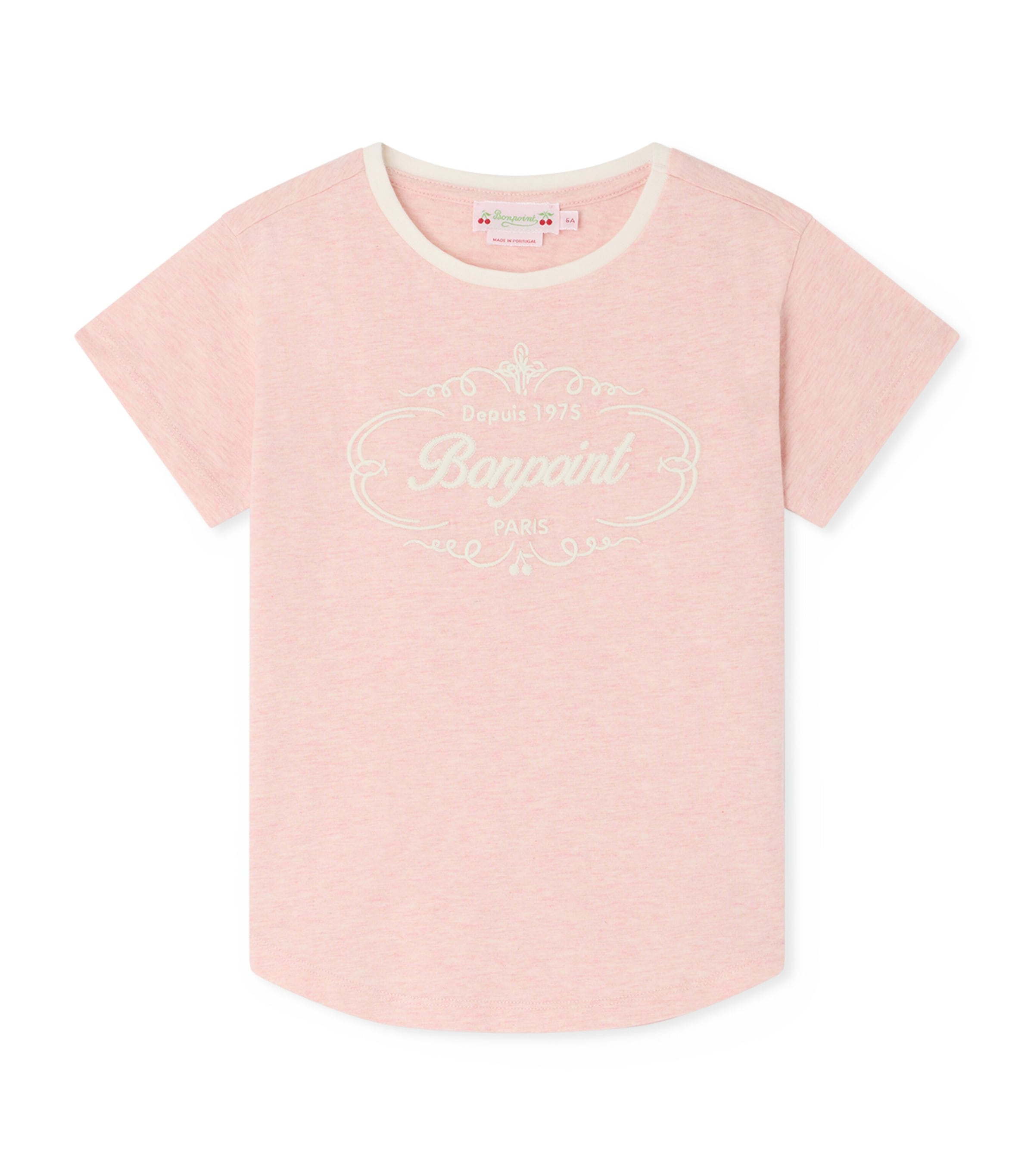 Bonpoint Cotton Logo T-Shirt (10-14 Years) Upb Rose Pale Image 1