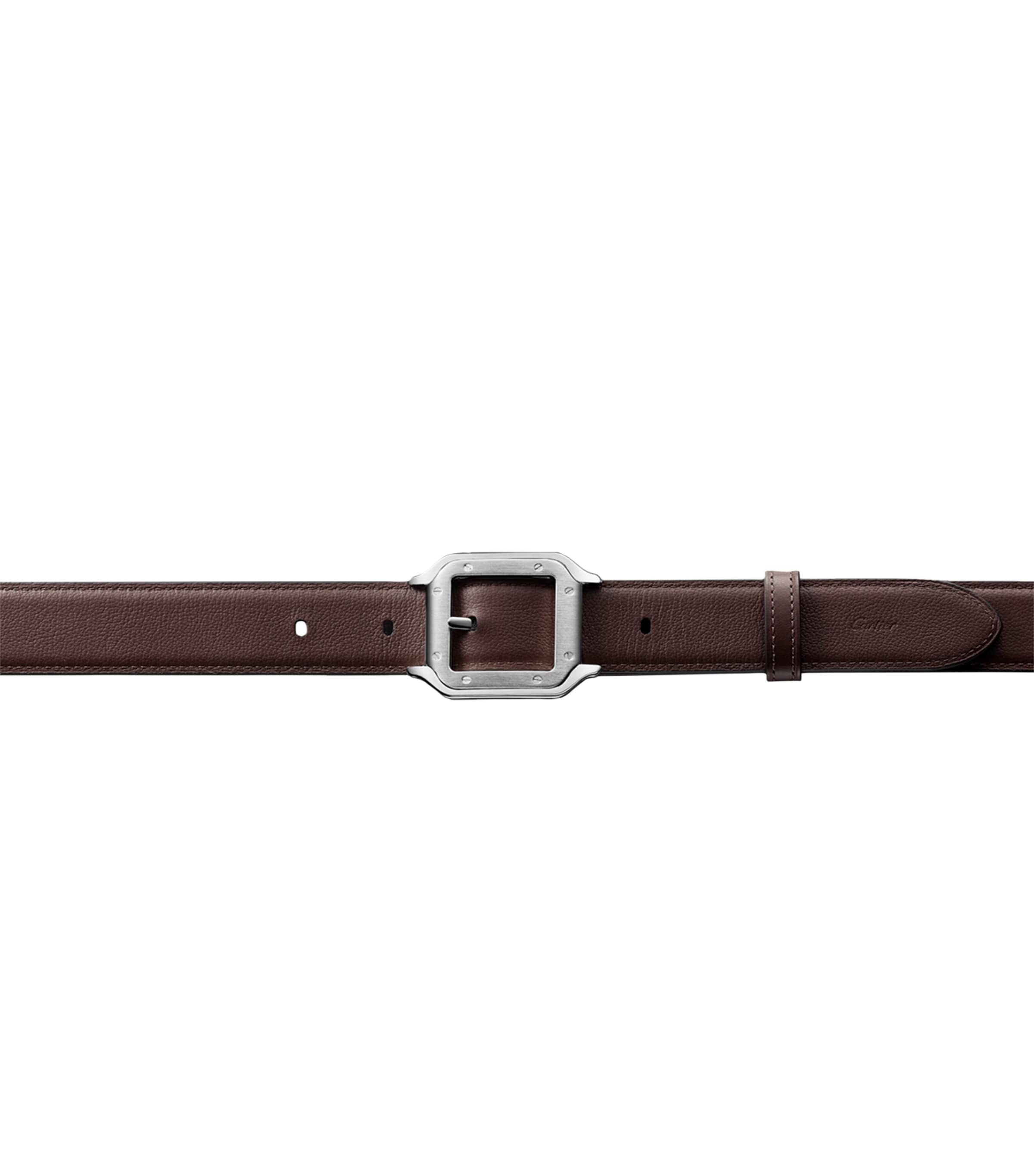 Cartier Black Leather Santos de Cartier Reversible Belt  display picture 1
