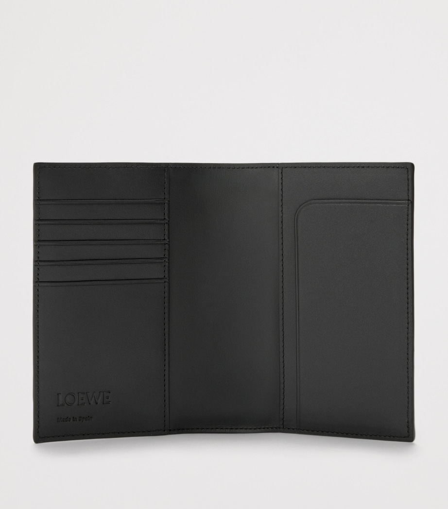 LOEWE Grained Leather Puzzle Edge Passport Cover Black Image 2