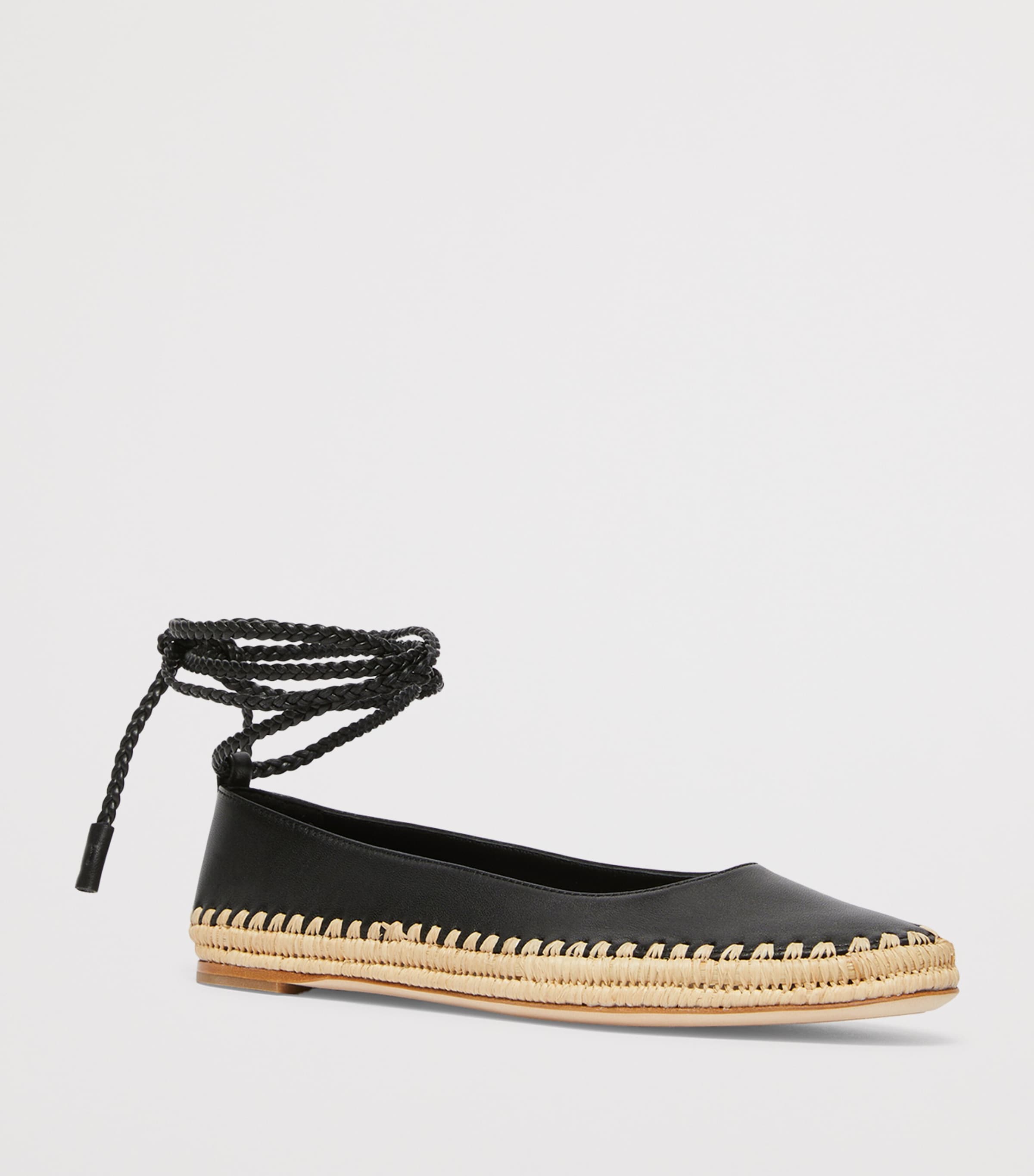 Leather Espadrilles BLACK Image 4