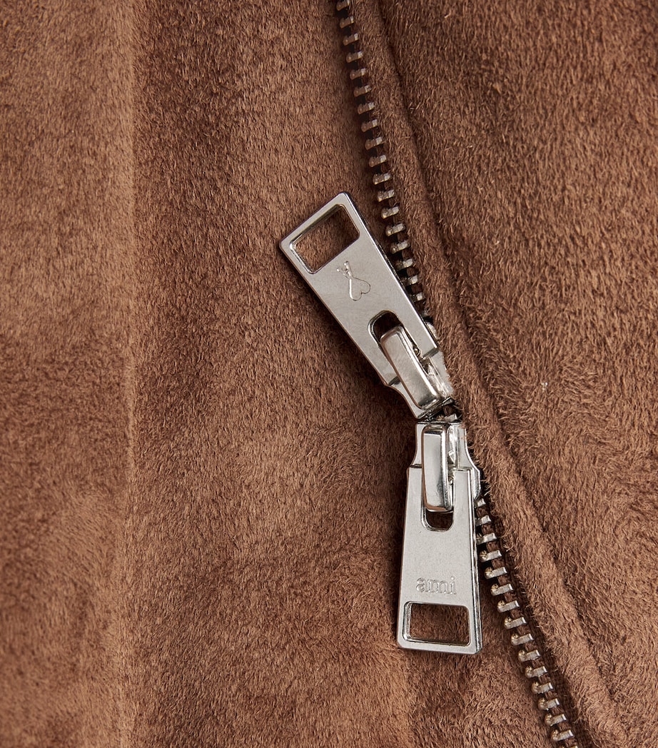 Suede Ami de Coeur Bomber Jacket 216 - NOISETTE Image 5