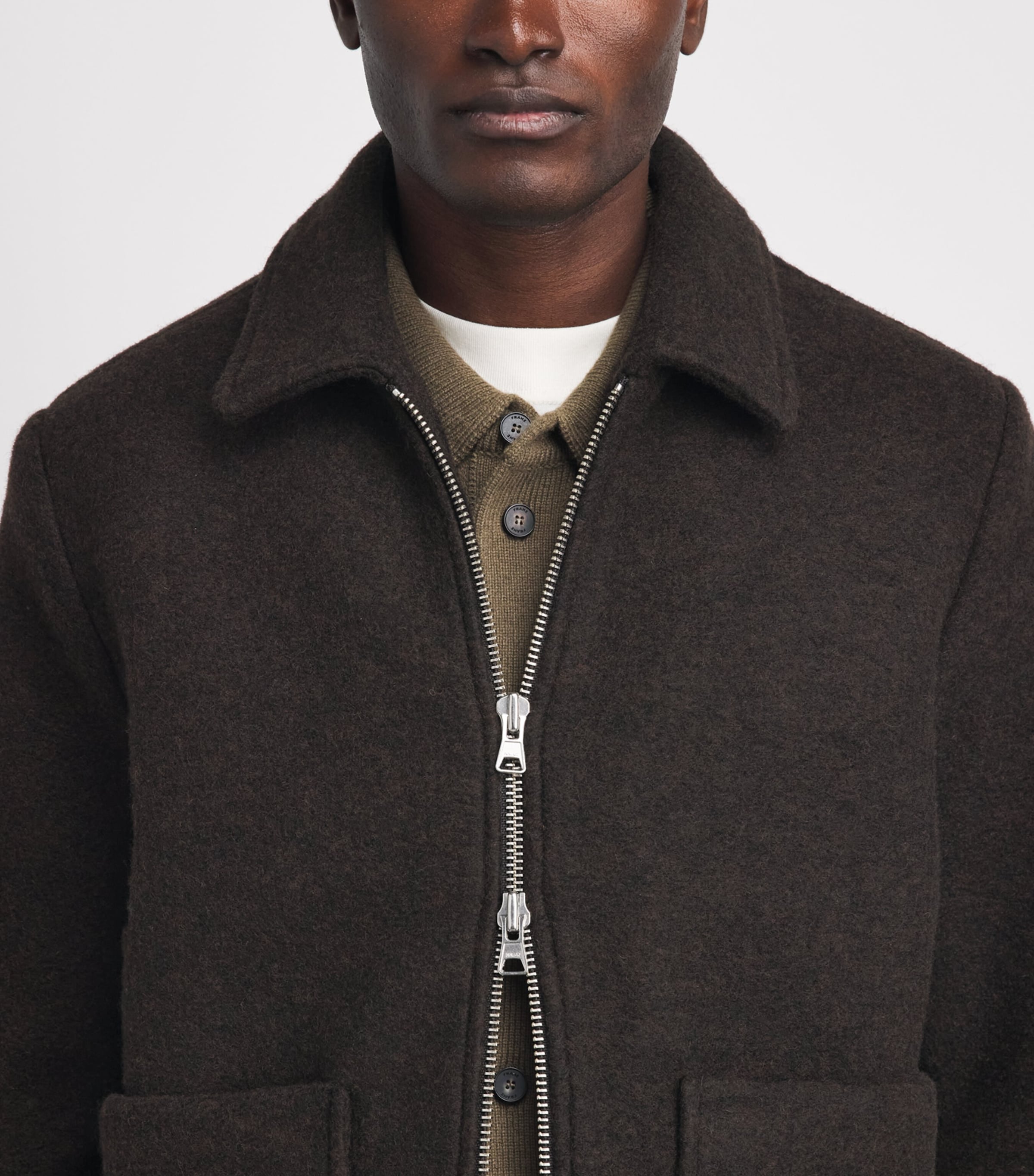 NN.07 Mens Wool-Blend Gael Overshirt Dusky Port Image 3