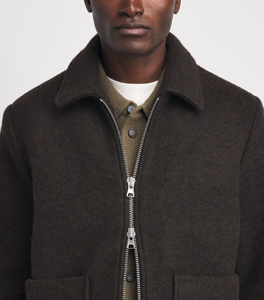 NN.07 Mens Wool-Blend Gael Overshirt Dusky Port Image 3