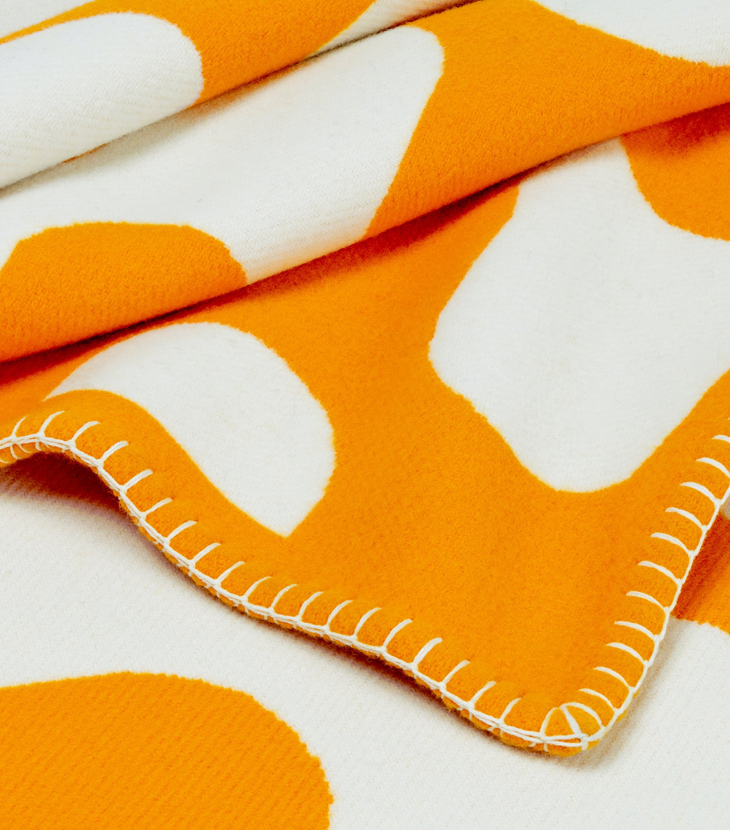 Wool Modernism Throw (135cm x 220cm) 9E16 - BRIGHT ORANGE Image 6