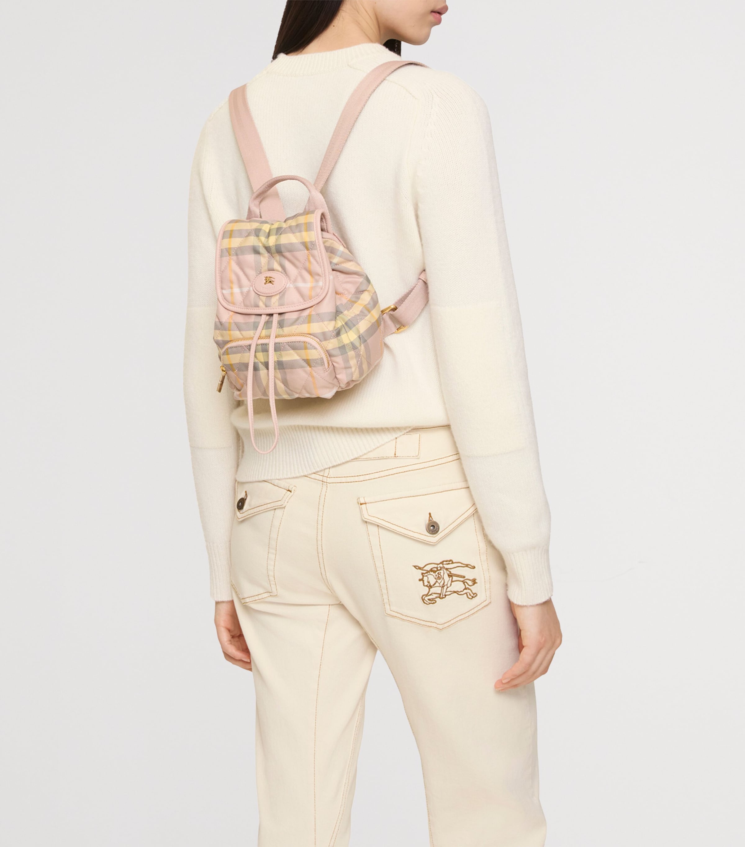 Mini Check Horseshoe Backpack TEACUP Image 2