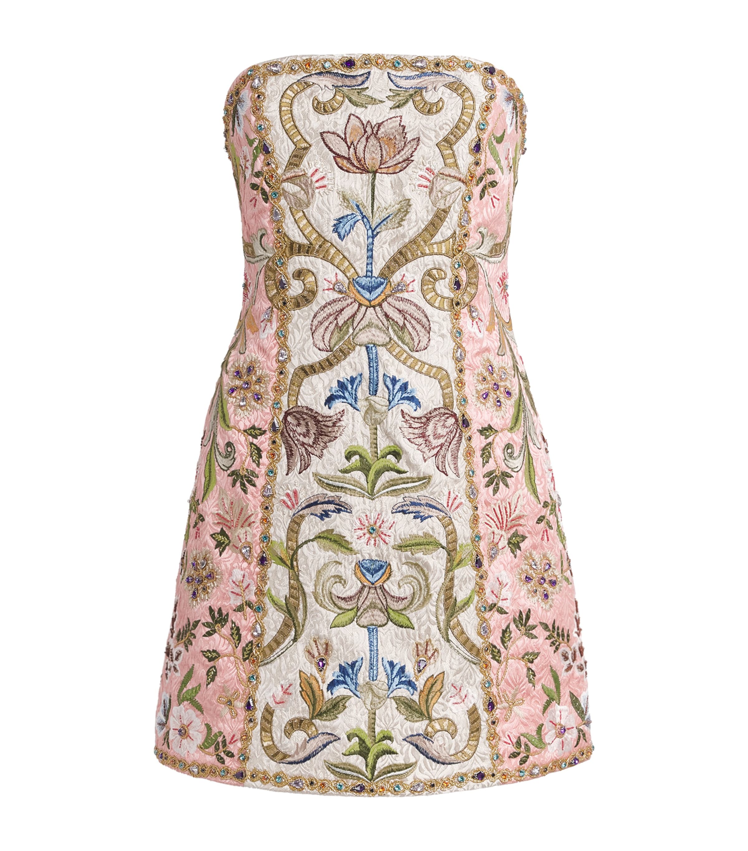 Alice+Olivia Womens Embellished Katia Mini Dress Champagne/multi Image 1