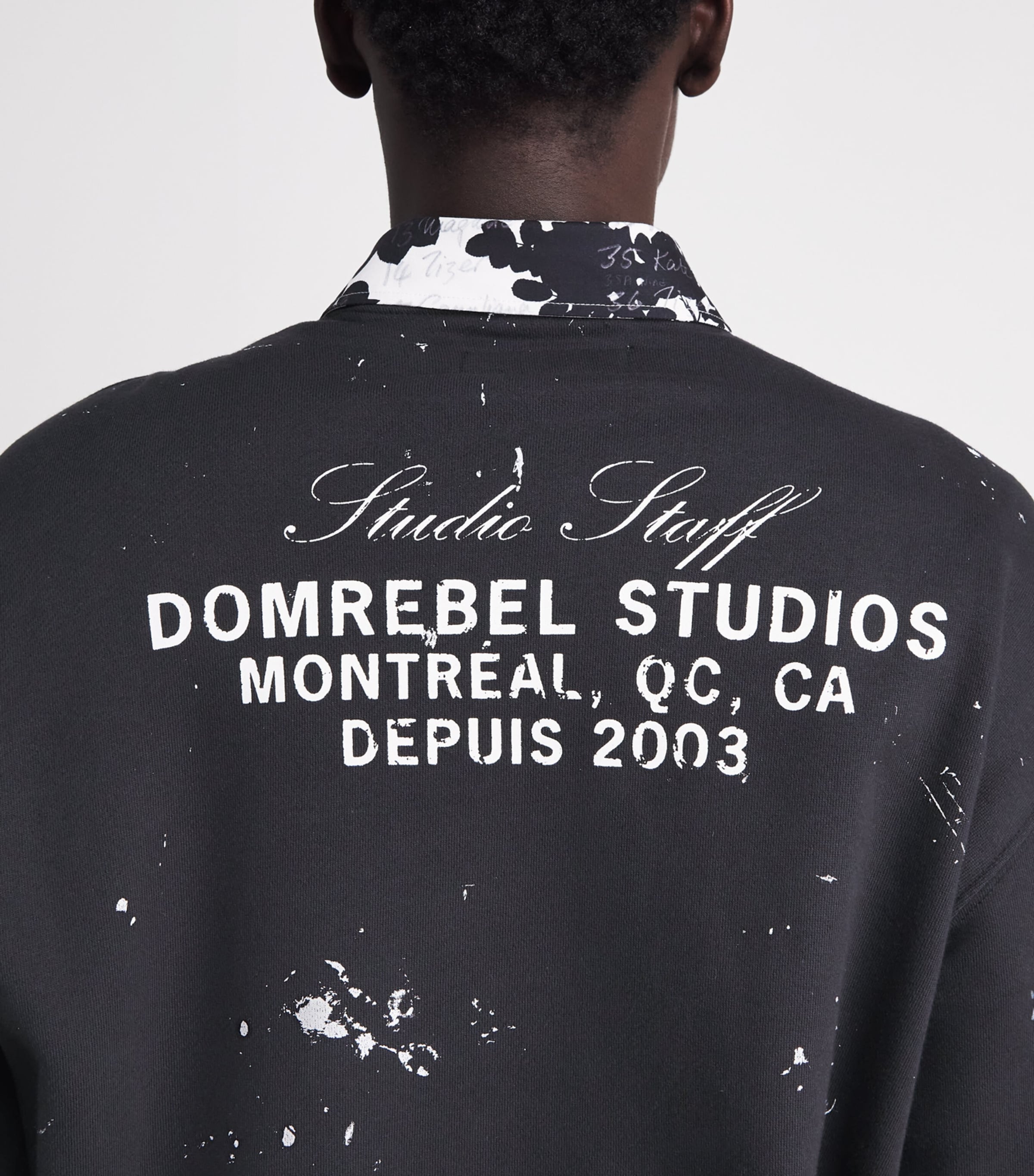 DOMREBEL Mens Cotton Staff Sweatshirt Old Black Image 3