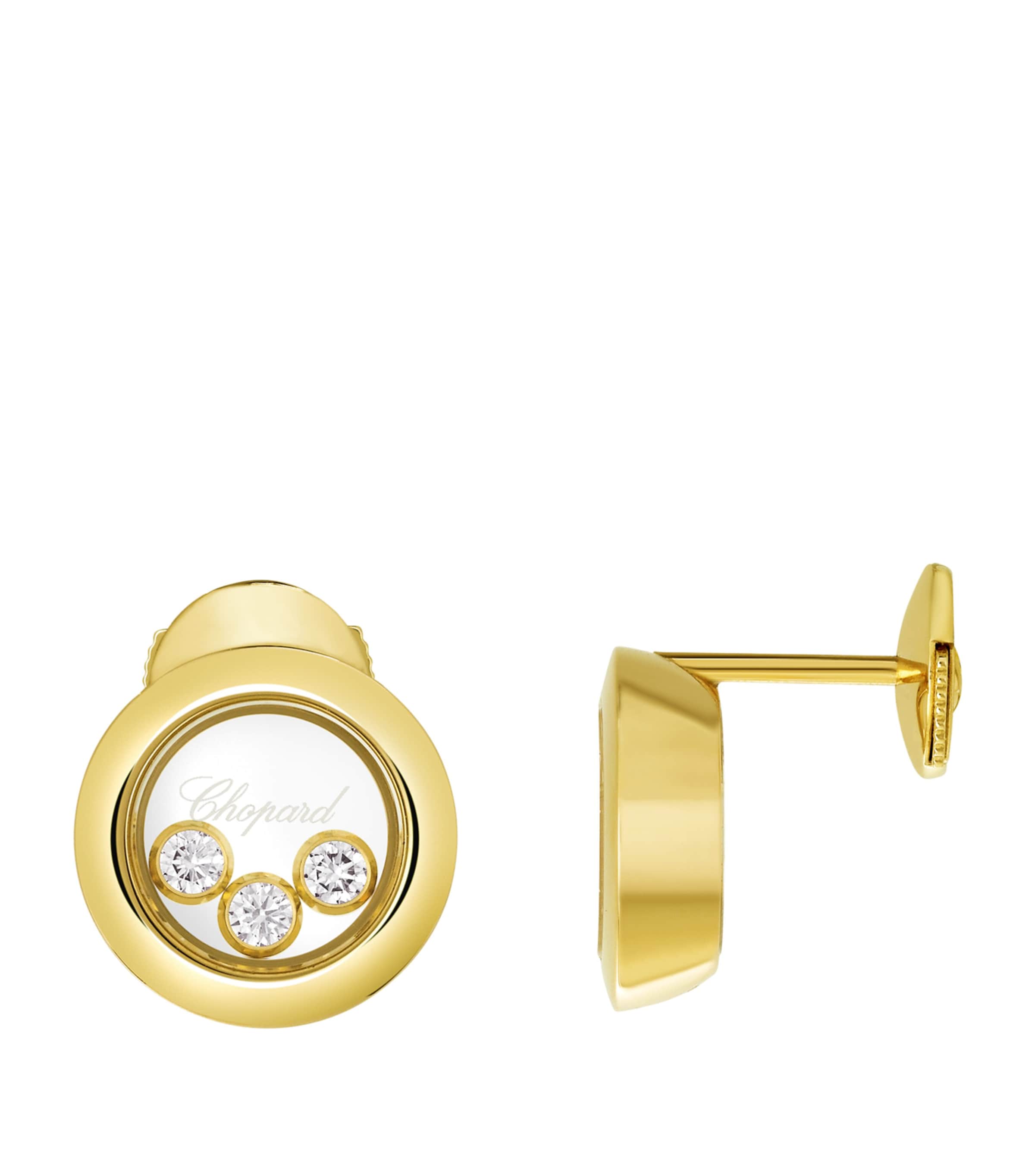 Yellow Gold and Diamond Happy Diamonds Icons Earrings 18K YELLOW GOLD Image 4