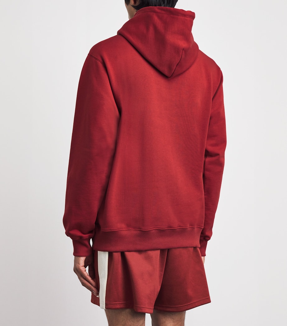 Drôle De Monsieur Mens Cotton Slogan Hoodie Dark Red Image 5