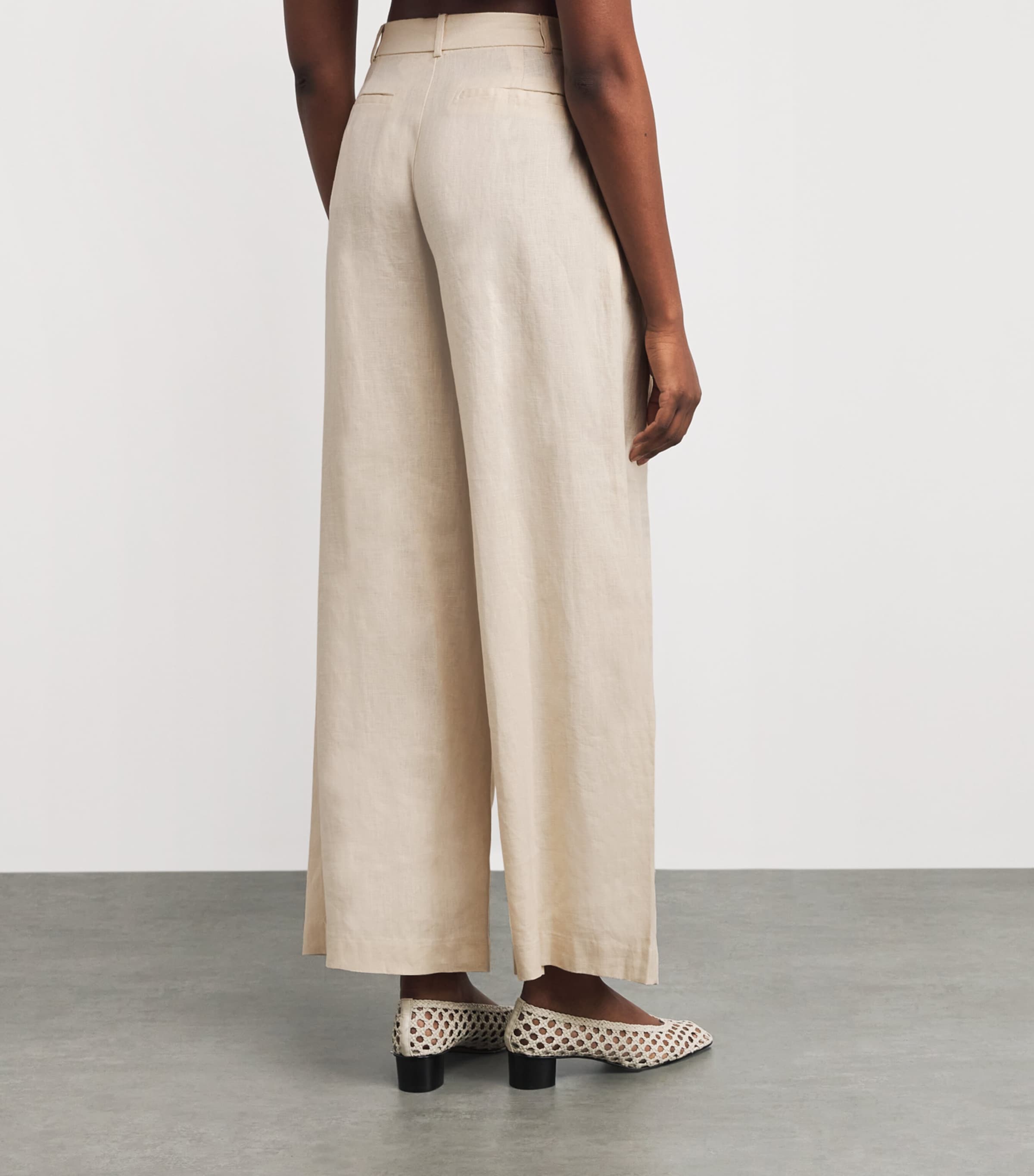 Faithfull the Brand Womens Linen Sofia Wide-Leg Trousers Panna Image 4
