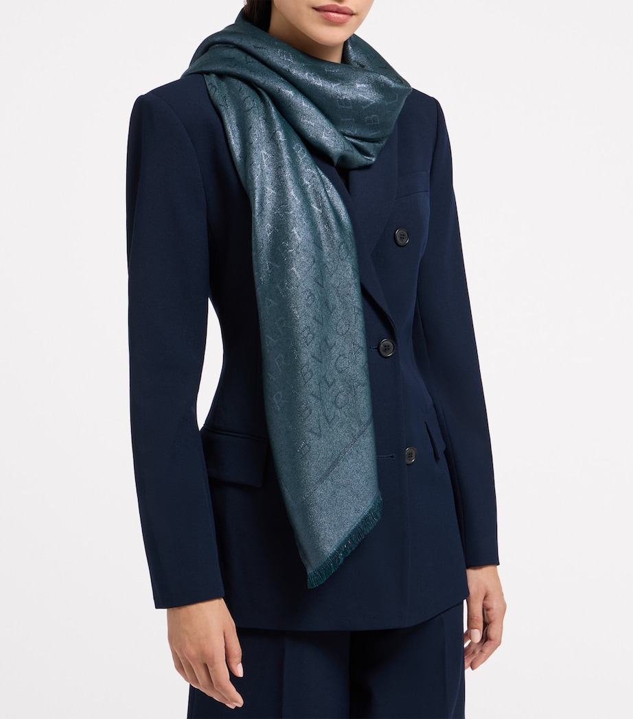 Silk-Wool Logo Scarf GREEN MEDIUM Image 2