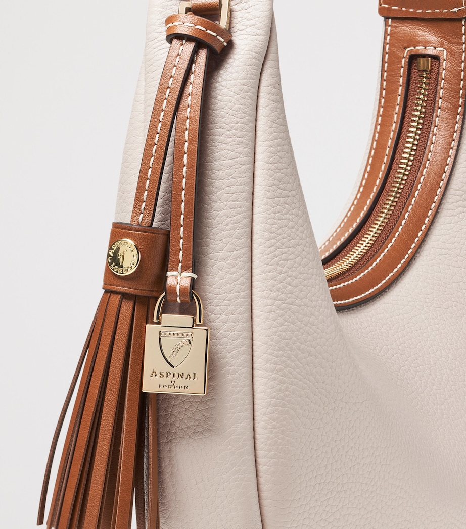 Aspinal Of London Small Leather Soho Crescent Shoulder Bag Neutral Image 6