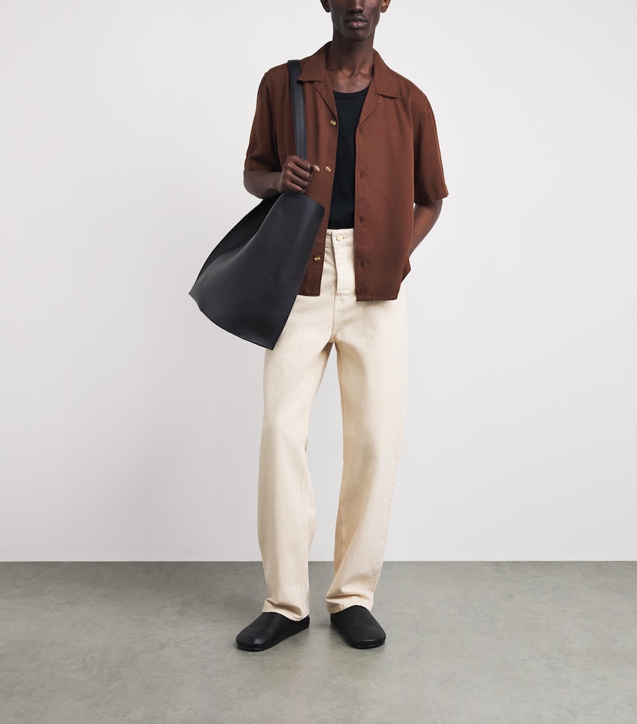 Wax London Mens Camp Collar Curzon Shirt Brown Image 2