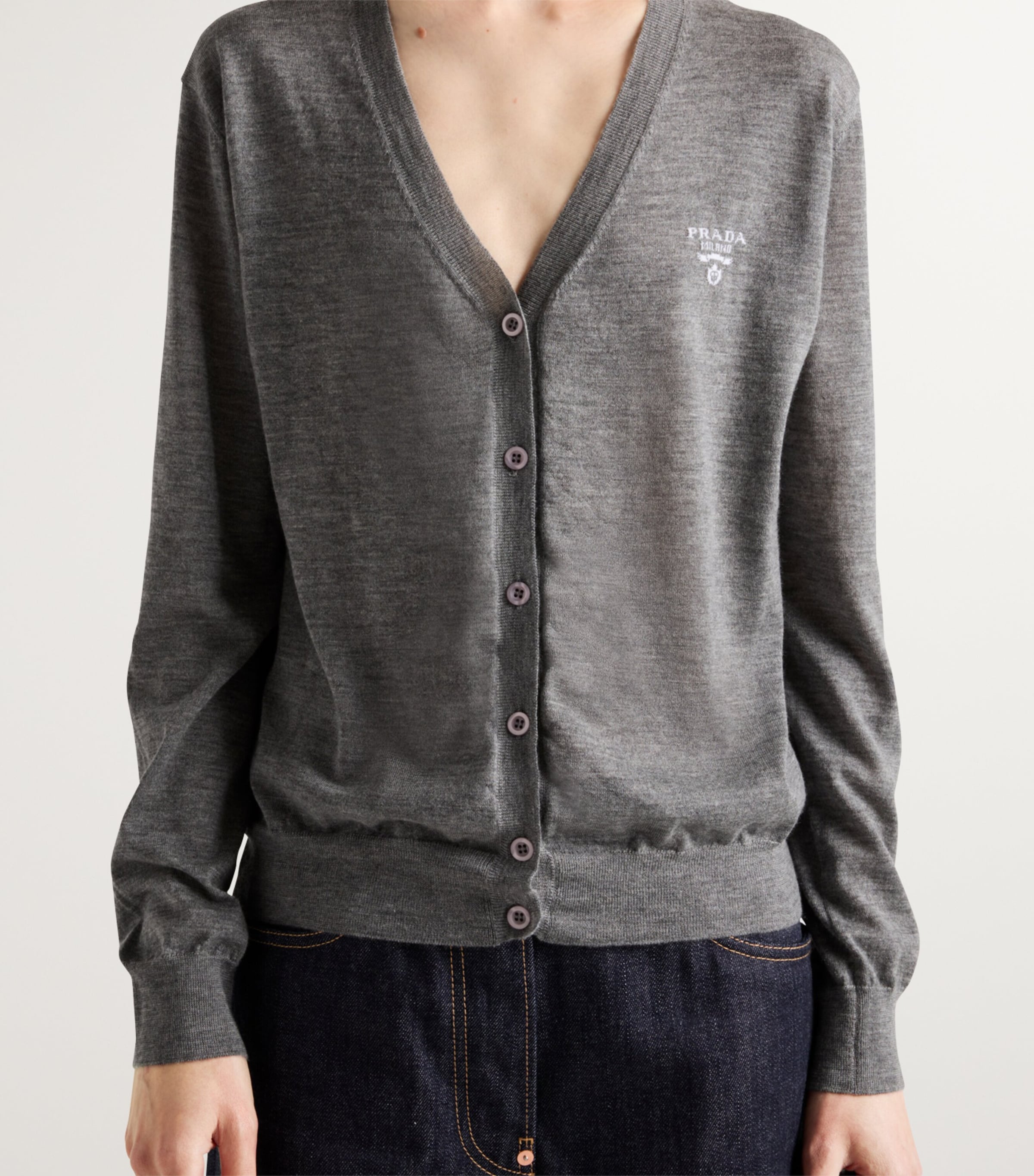 トップス PRADA - knit cardigan Prada cable-knit Cardigan | Blue | FARFETCH RO