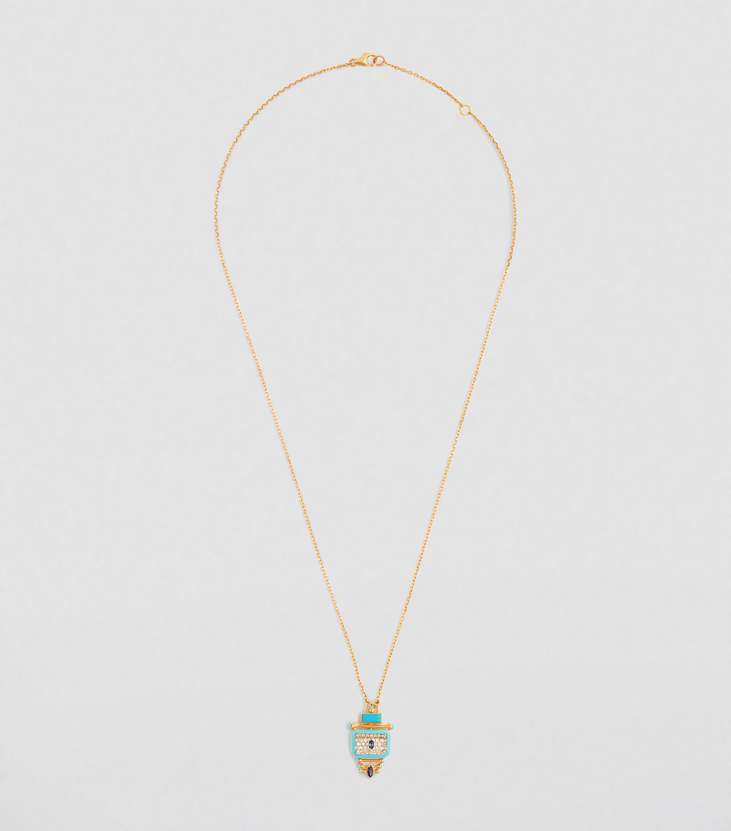 L'ATELIER NAWBAR Yellow Gold, Diamond and Sapphire Capture Little Blue Jay Necklace Blue Jay Image 2