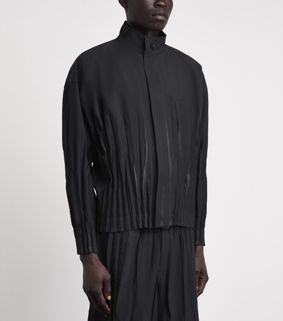 IM MEN Mens Pleated Waft Jacket Black Image 4