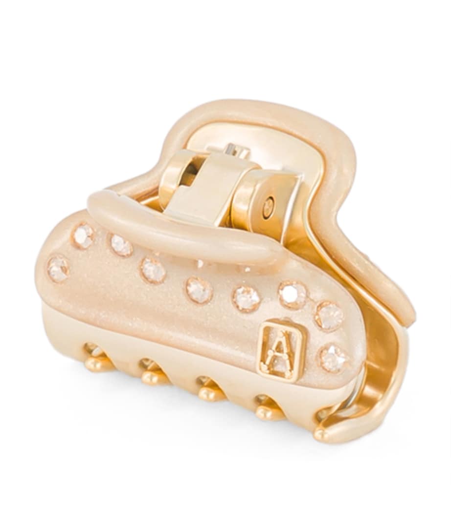 Gold-Plated Crystal-Embellished Claw Hair Clip X3- PAIL DORE/OR Image 2