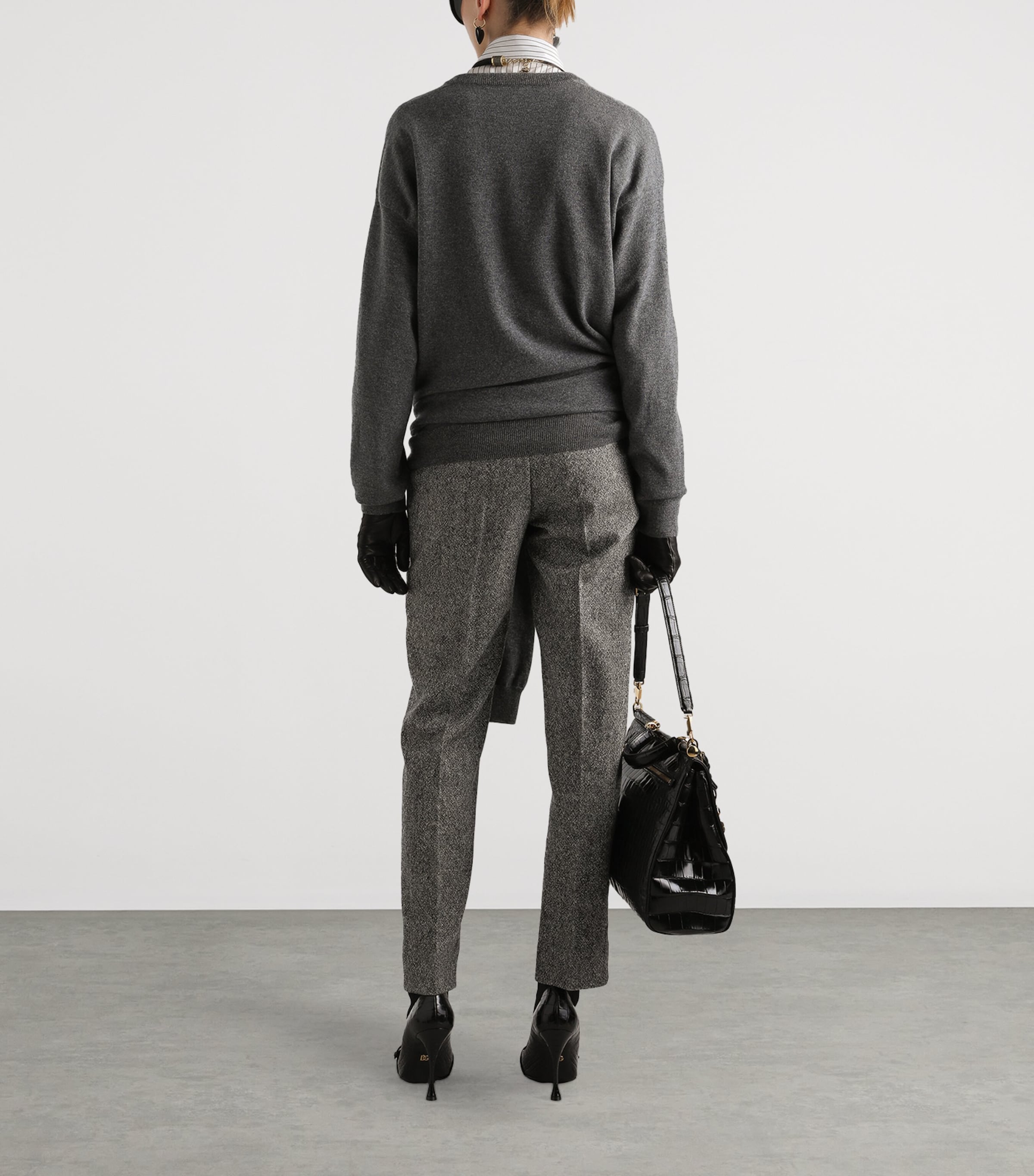 Virgin Wool Jacquard Slim Trousers FANTASY Image 3