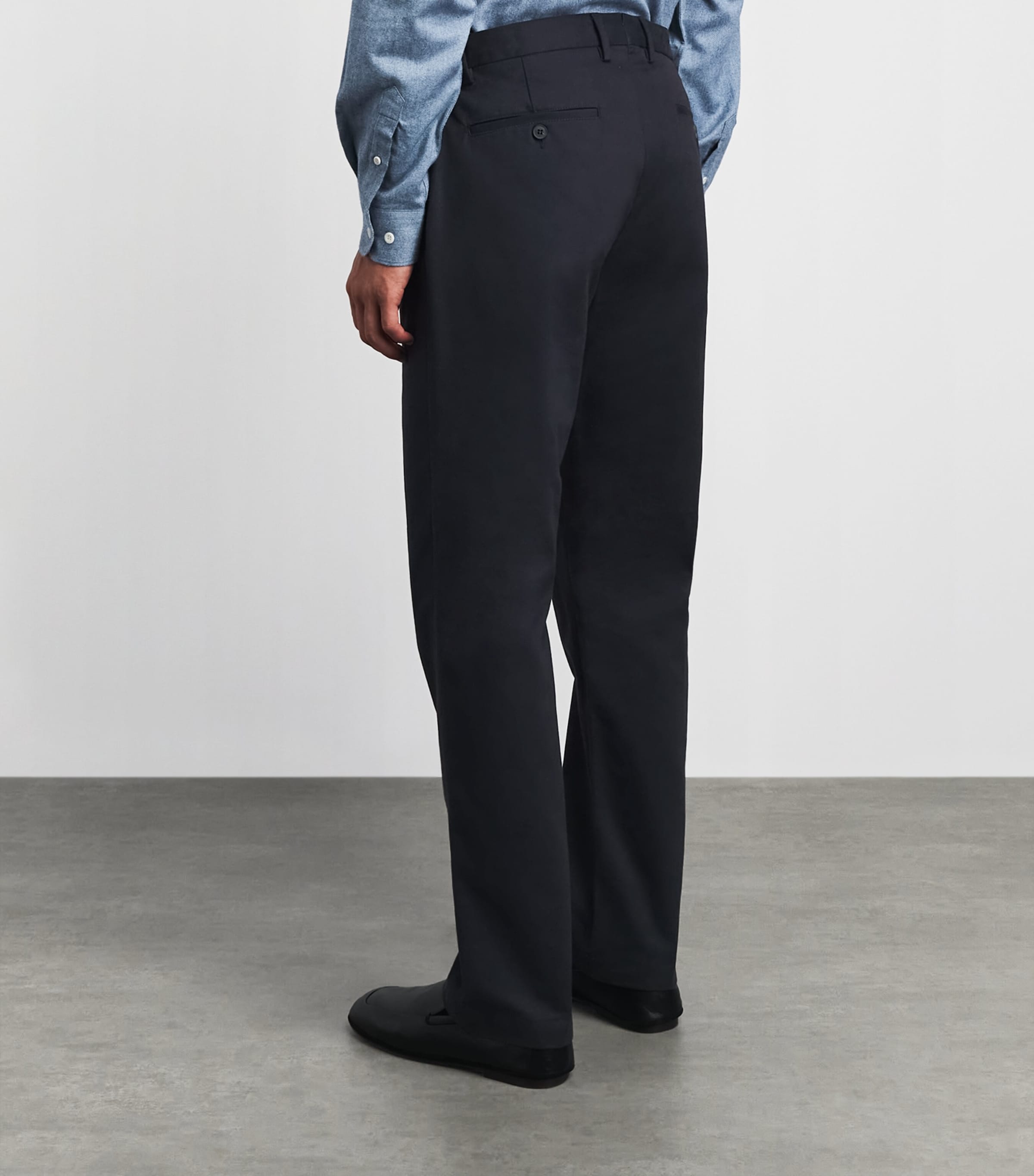 Sunspel Mens Cotton Drill Trousers Navy Image 5