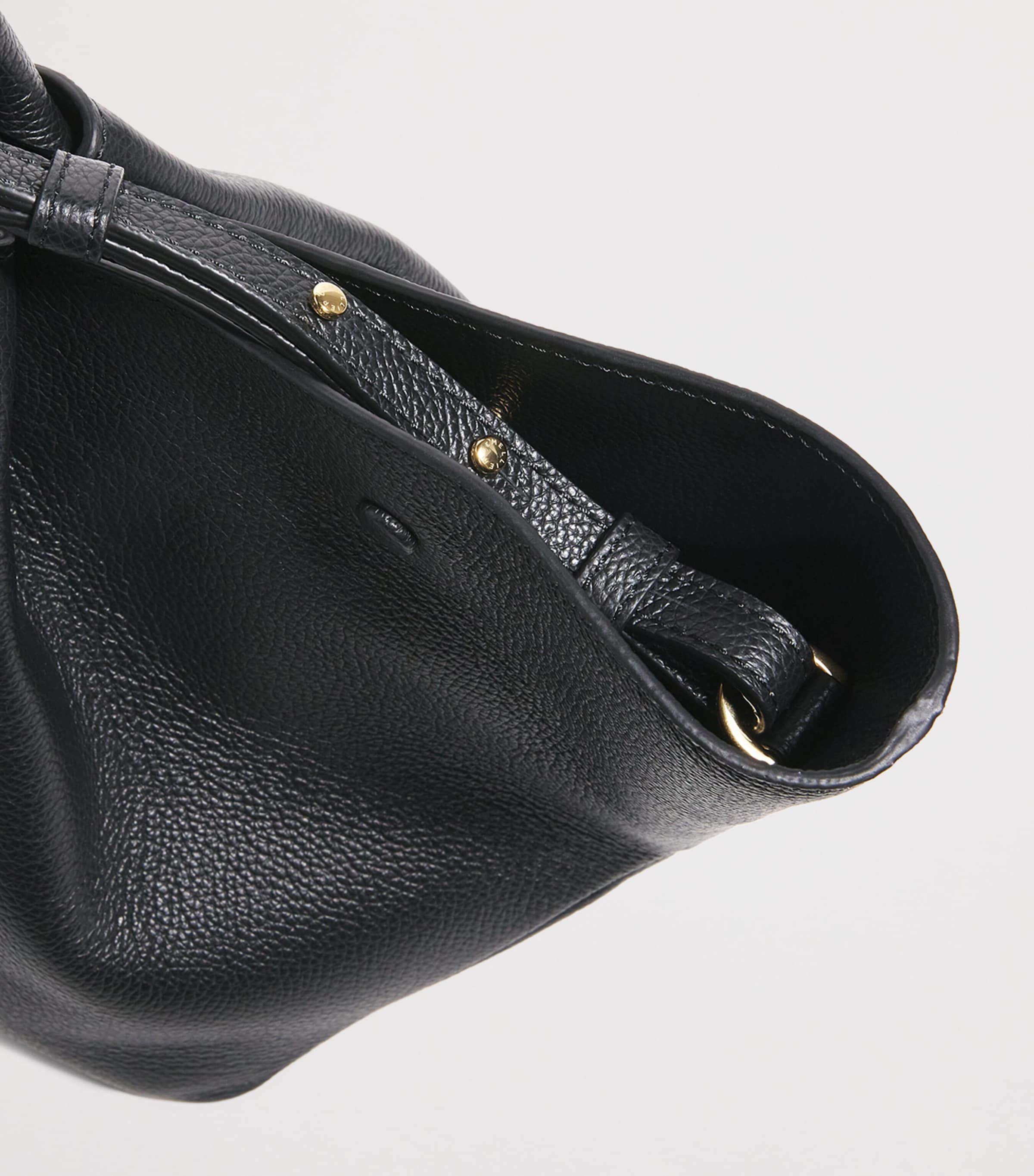 Midi Leather New York Tote Bag BLACK Image 6