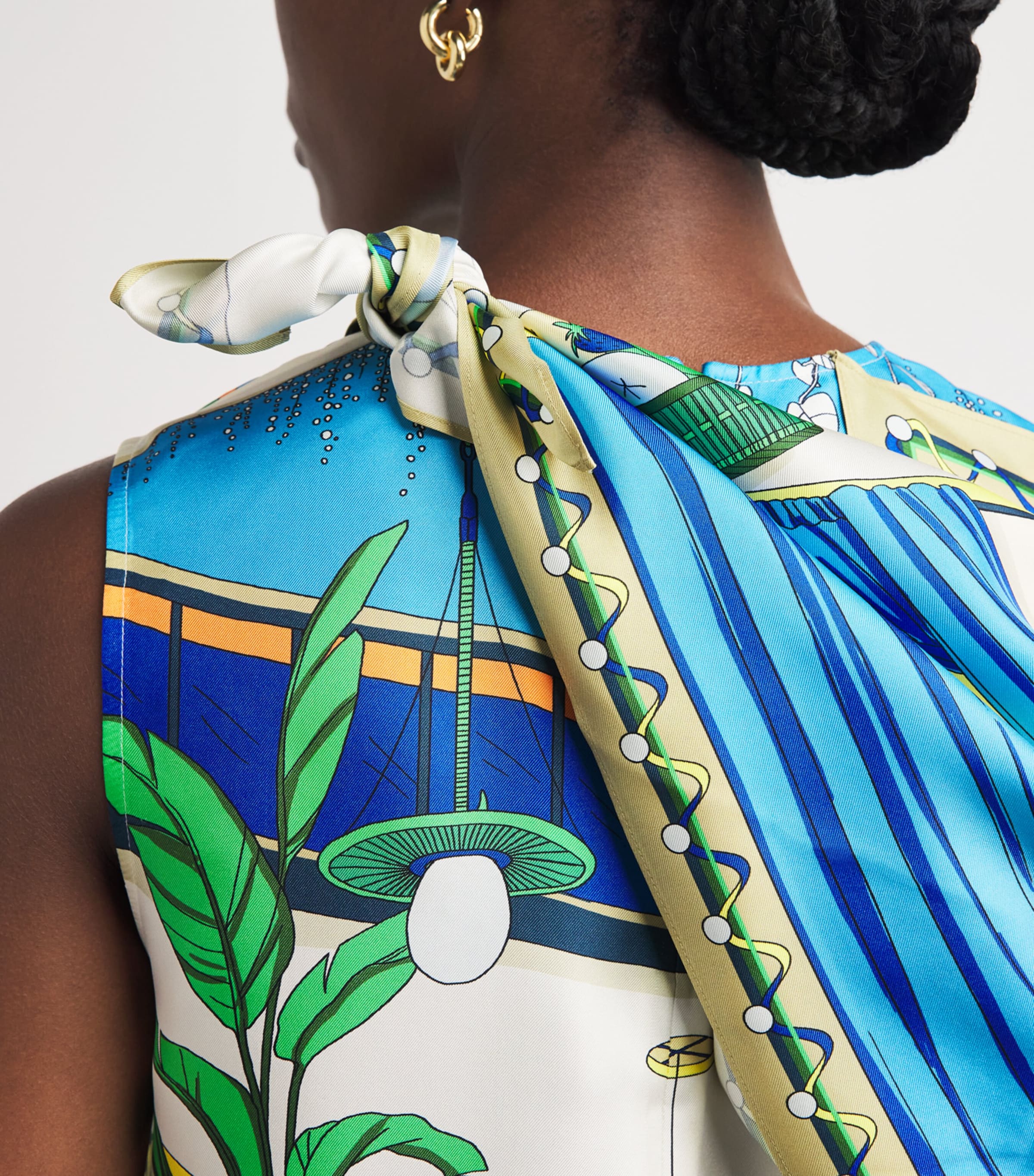 Tory Burch Womens Silk Printed Cape and Top The Pool Blue Image 3
