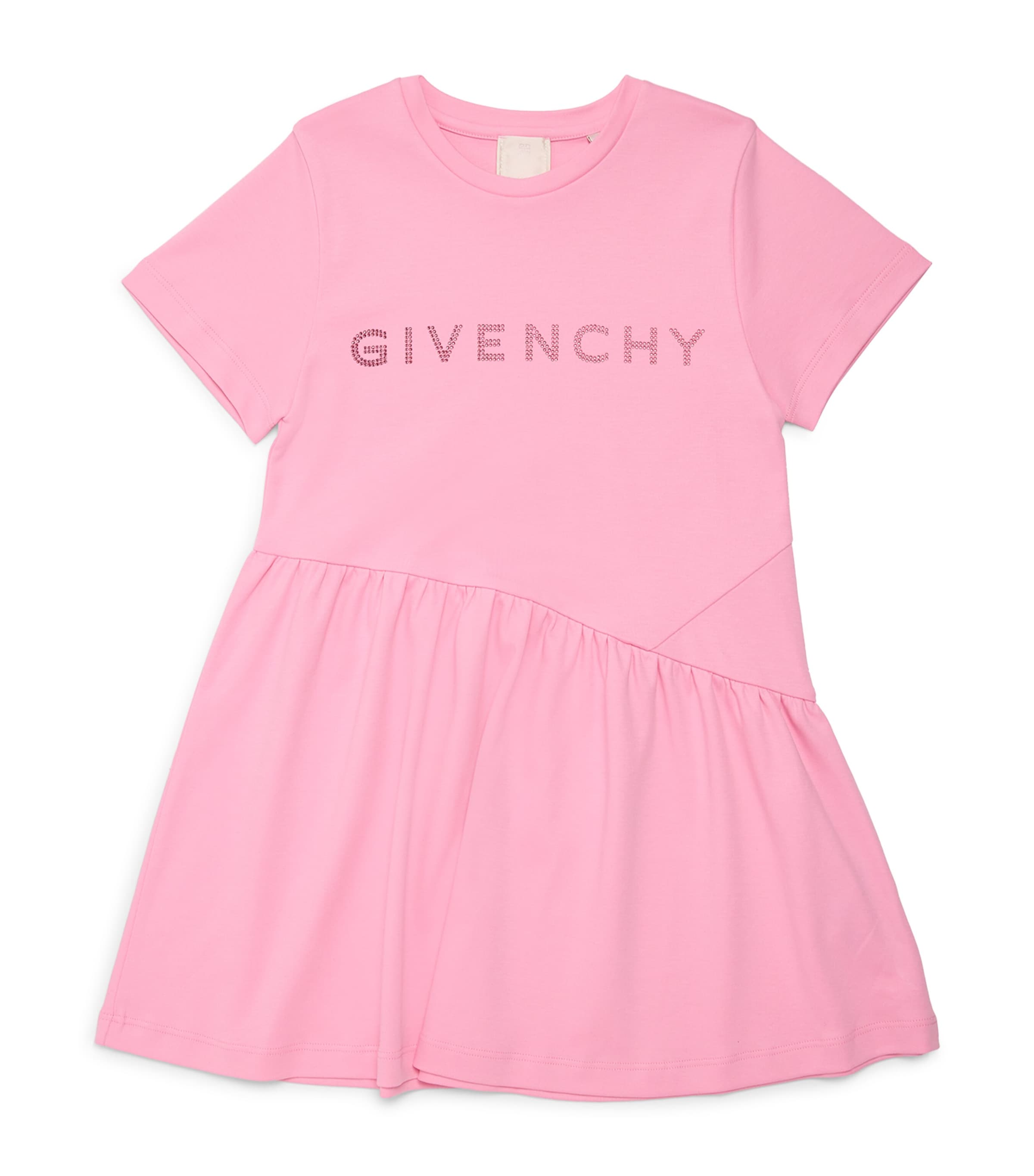 Givenchy Kids' Cotton Embellished-logo Dress In Pink