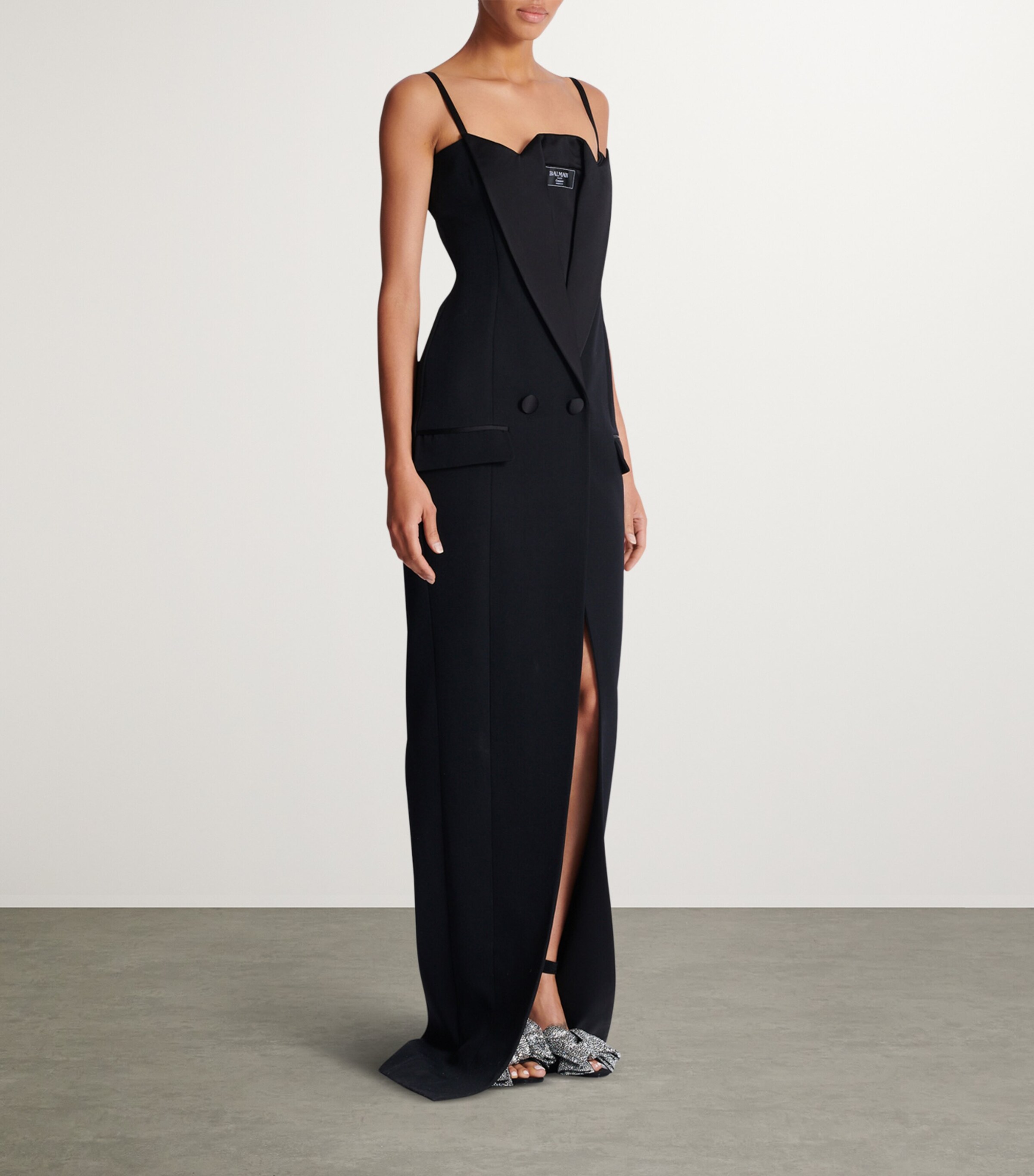 Wool Jacket-Effect Maxi Dress 0PA NOIR Image 4