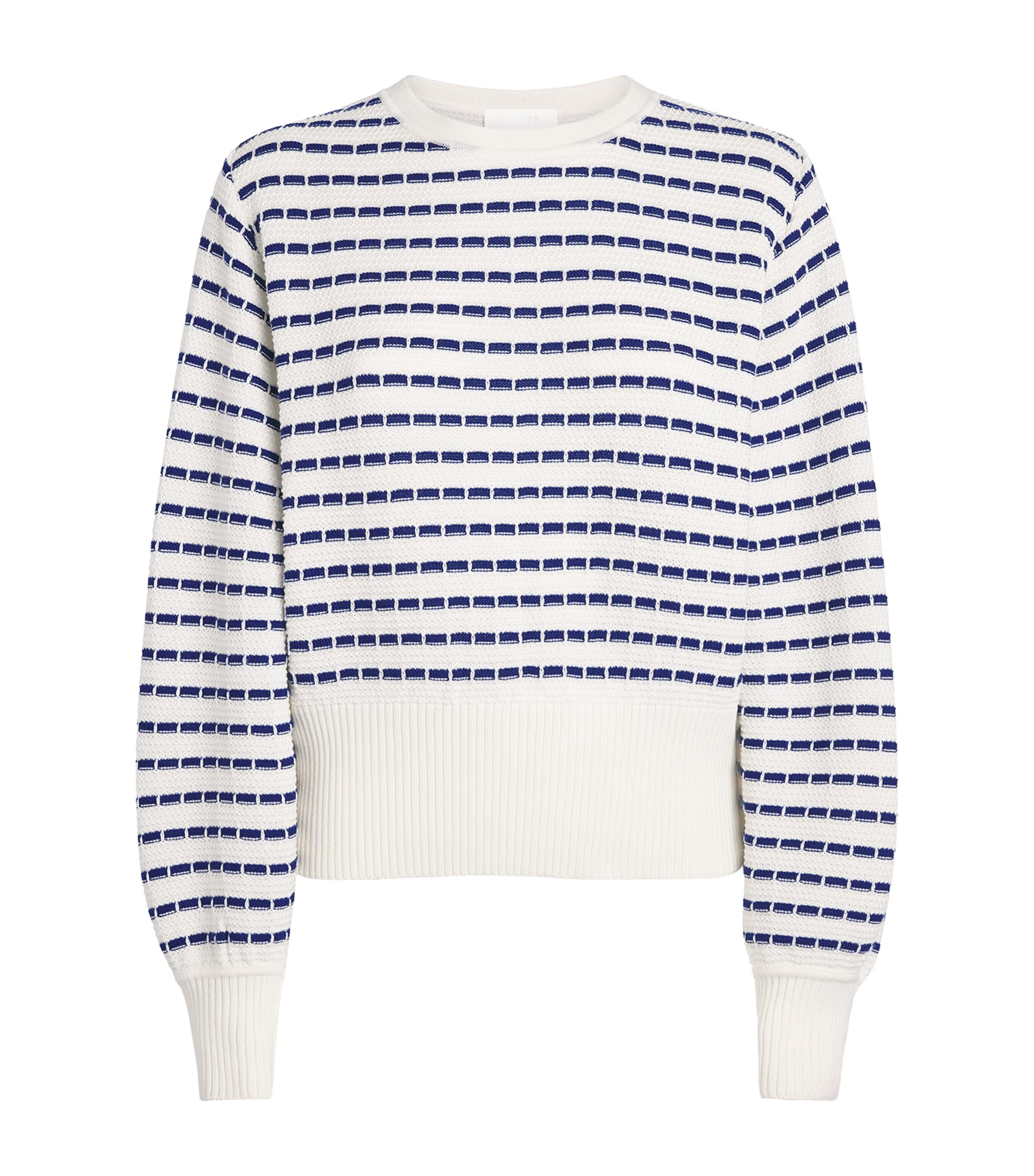 Molli Womens Virgin Wool Stripe Breton Sweater Milk Blue Faience Image 1