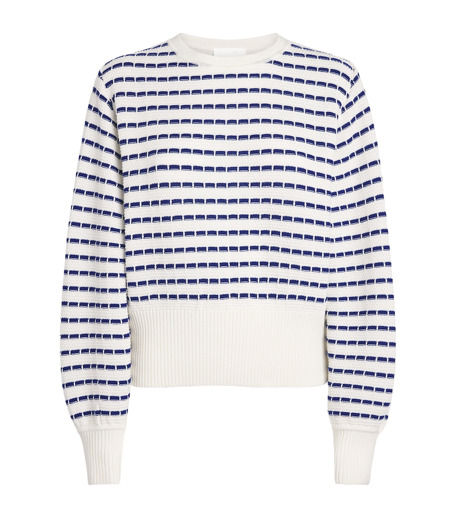 Molli Womens Virgin Wool Stripe Breton Sweater Milk Blue Faience Image 1