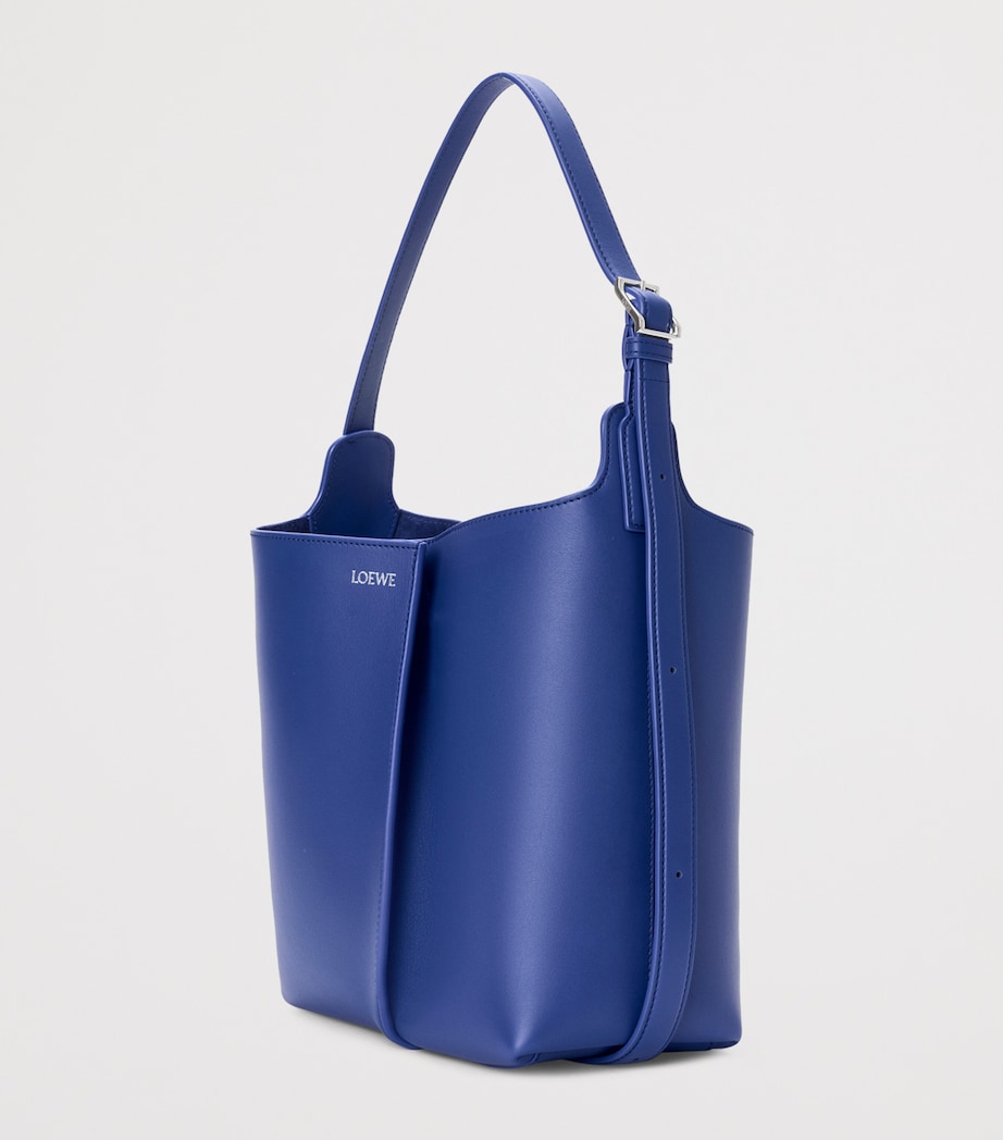 LOEWE Womens Medium Leather Bilbao Bucket Bag Stellar Blue Image 4