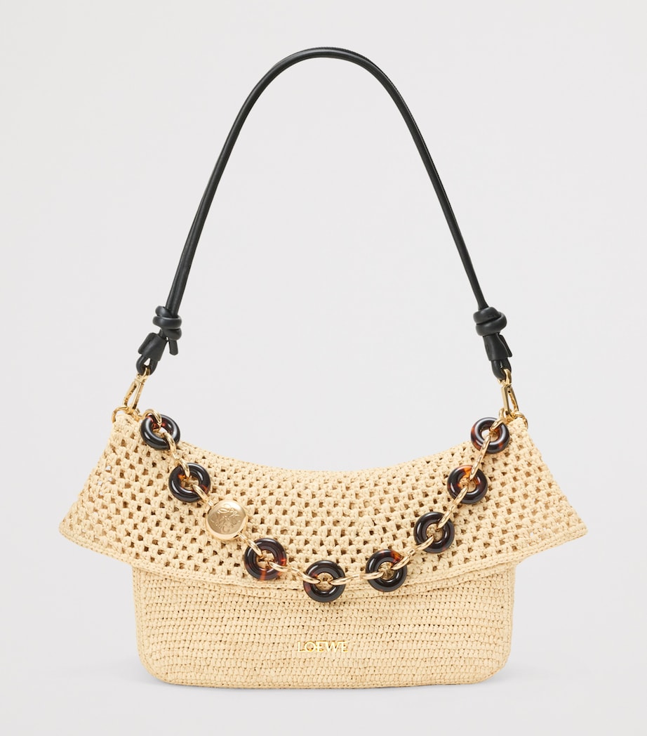 LOEWE x Paula's Ibiza Medium Raffia Ola Bag Shoulder Bag Natural Image 7